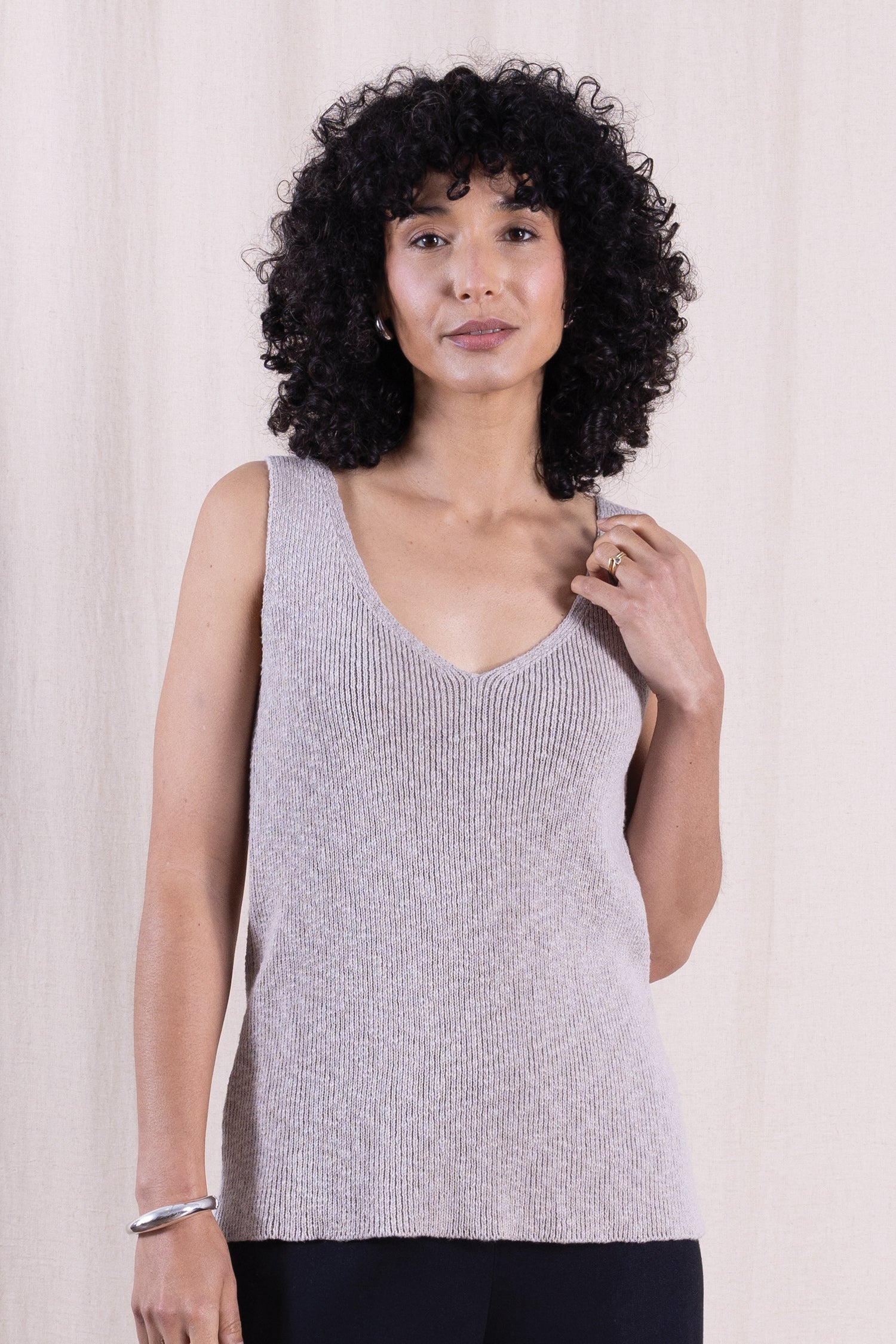 SS26 Cotton Knitted Vest - Agate