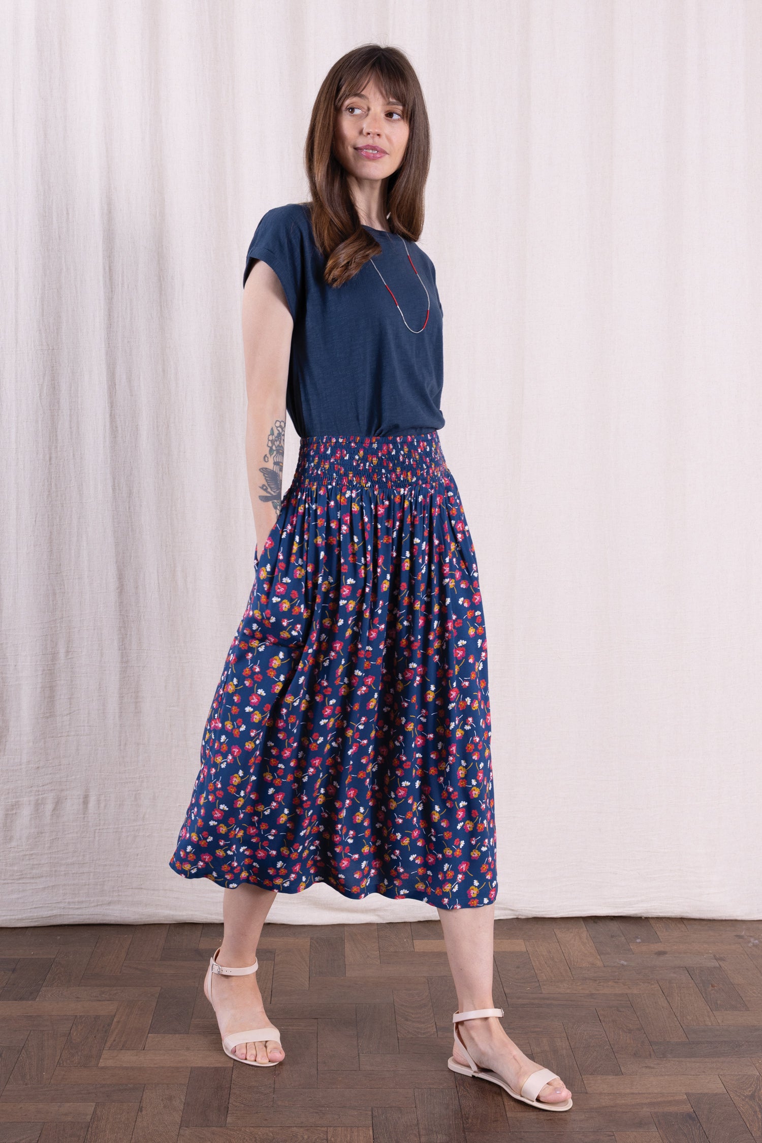 SS26 Viscose Midi Skirt - Oxford