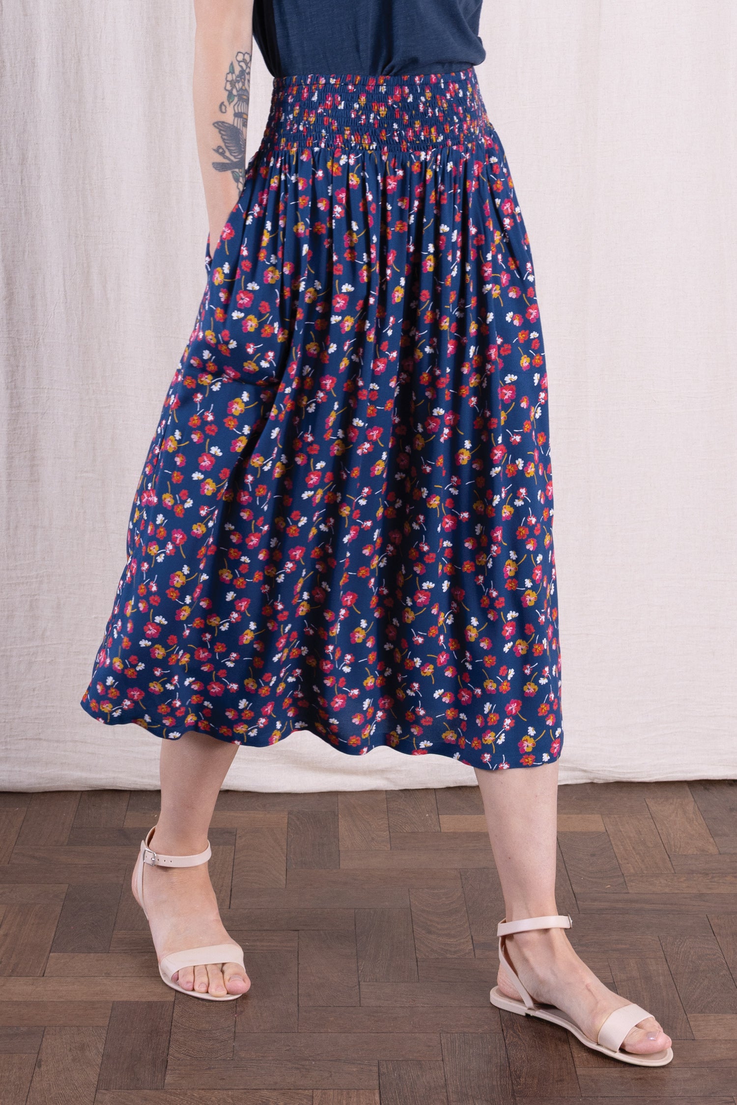 SS26 Viscose Midi Skirt - Oxford