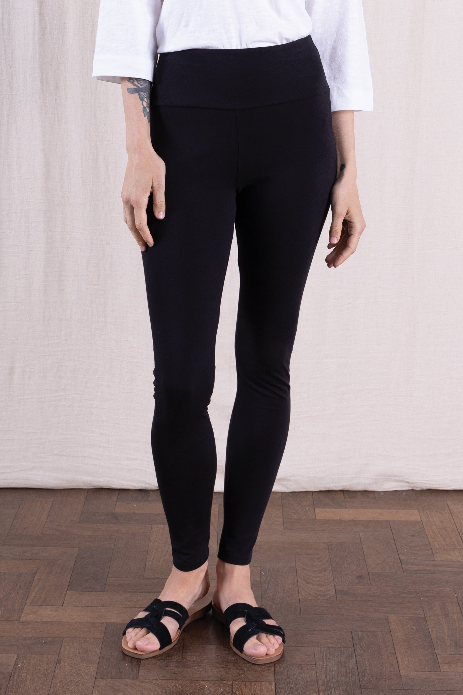 SS26 GOTS Organic Cotton Leggings - Black
