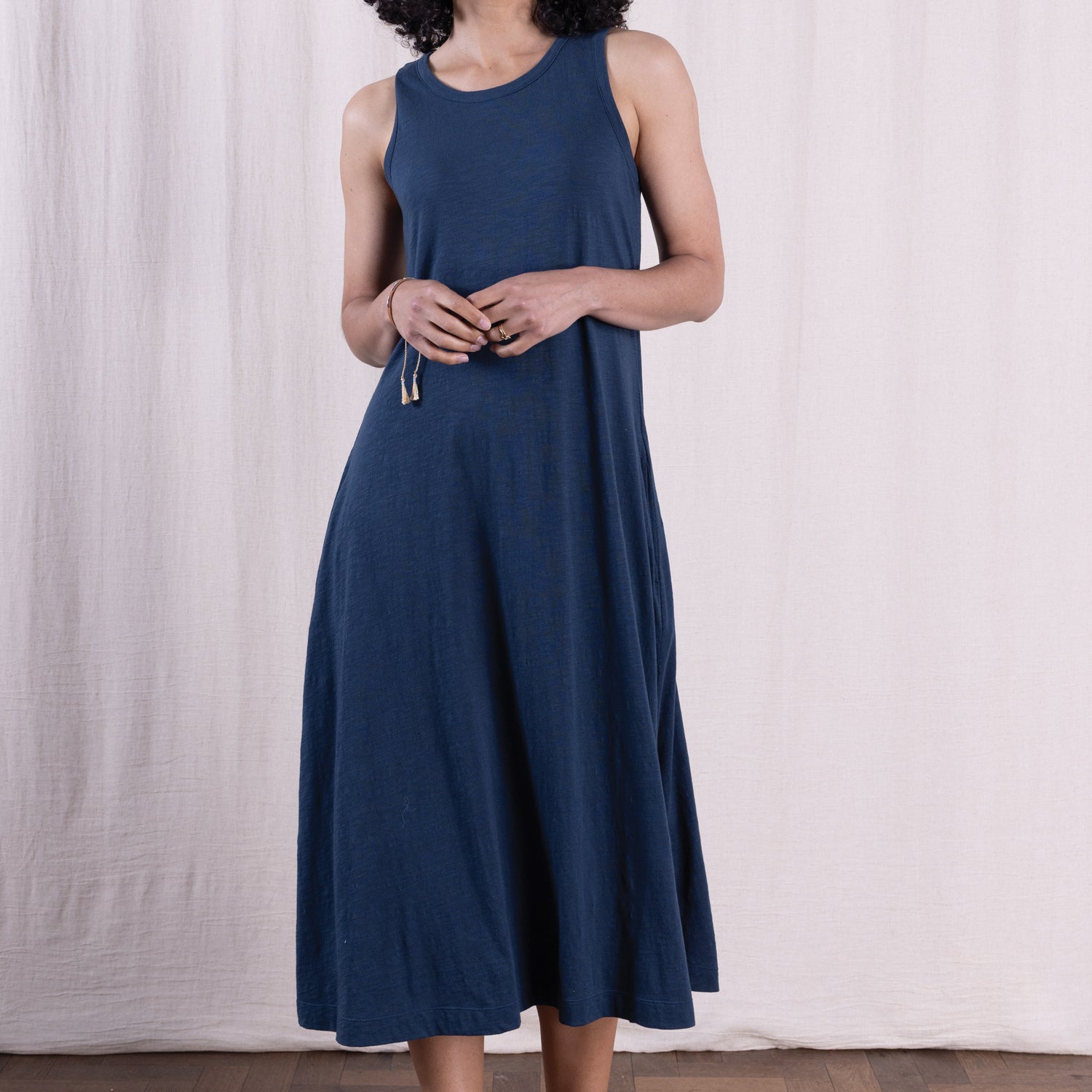 SS26 GOTS Organic Cotton Jersey Midi Dress - Oxford