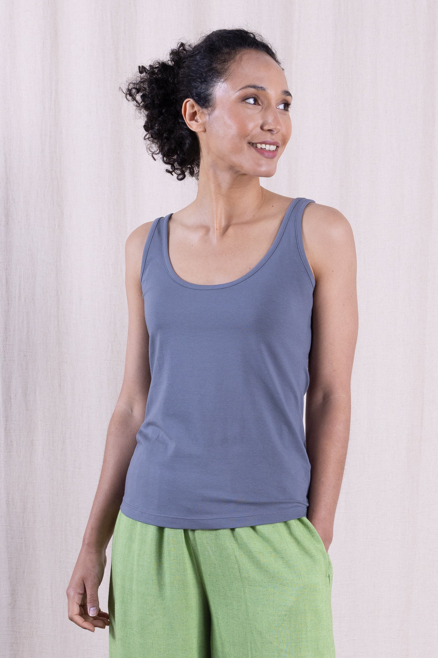 SS26 GOTS Organic Cotton Jersey Vest - Pepper