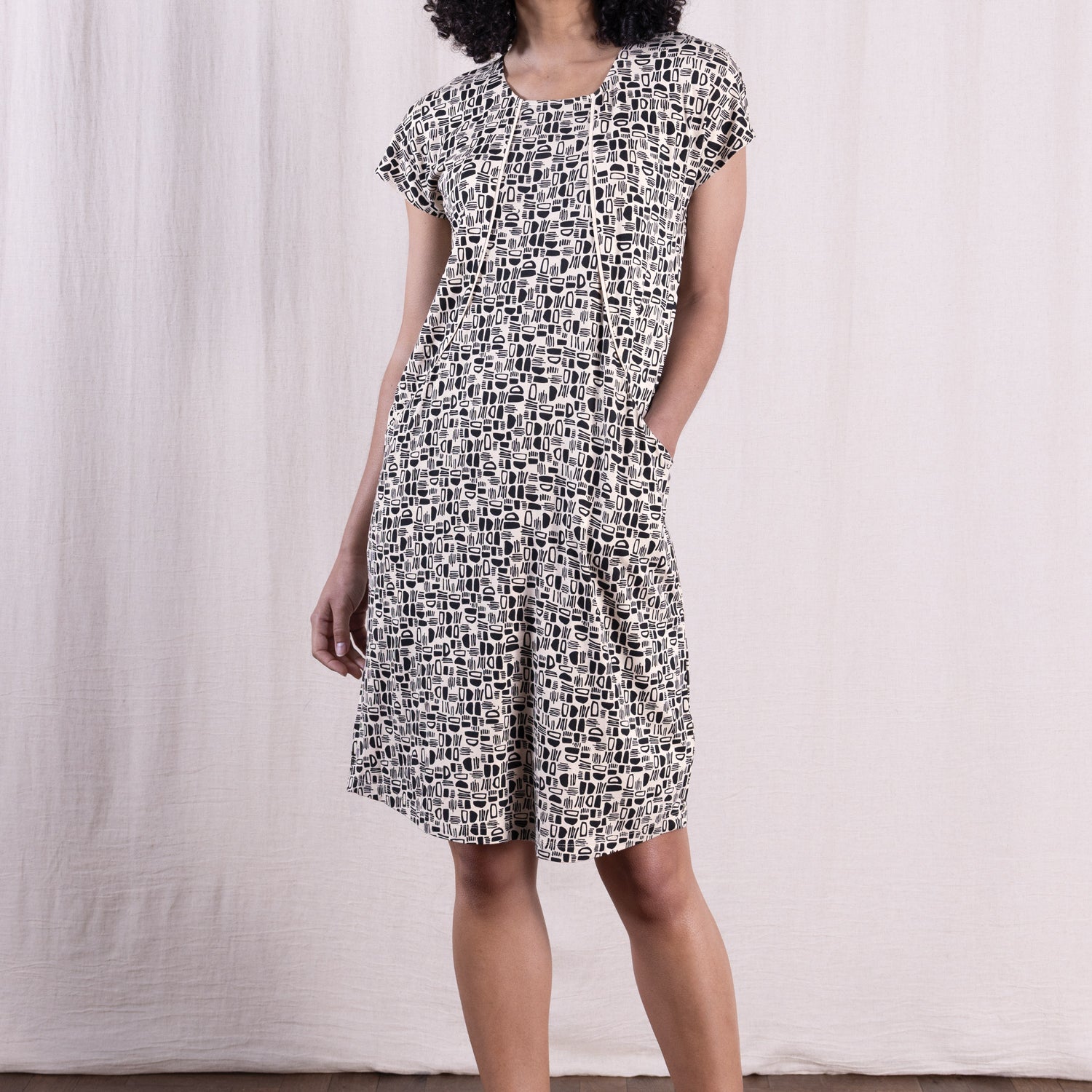 SS26 Modal Seamed Tunic Dress - Butter