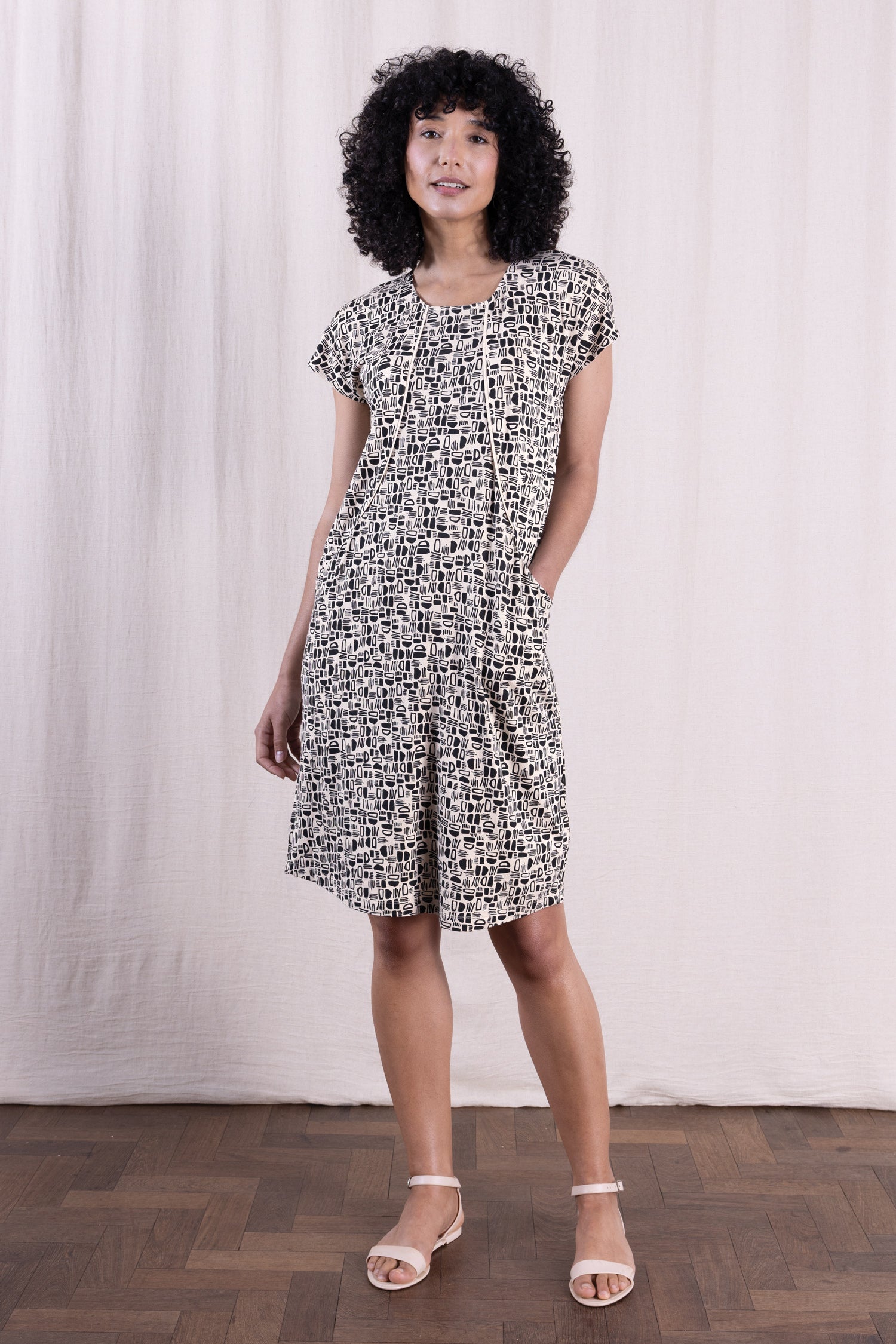 SS26 Modal Seamed Tunic Dress - Butter