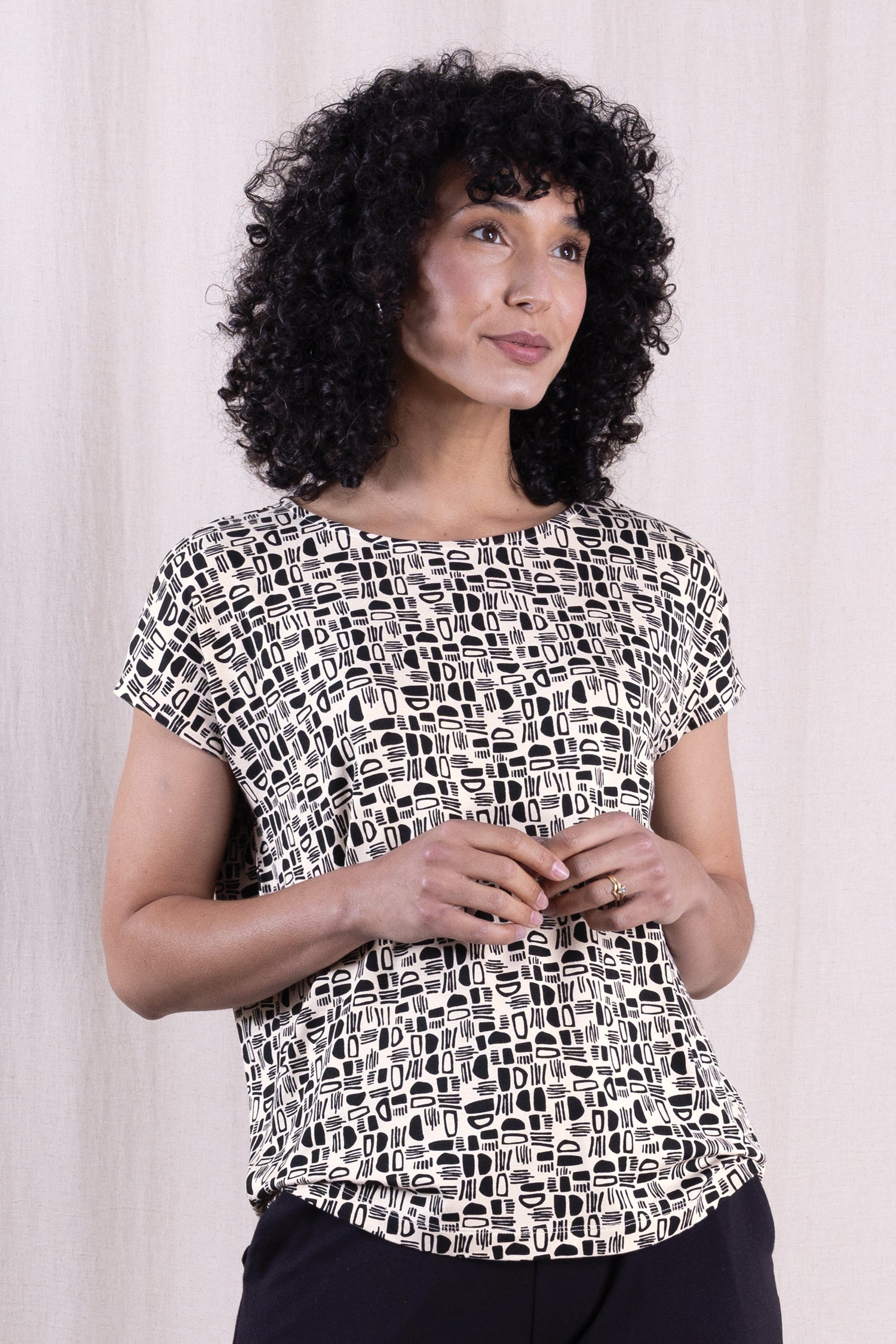 SS26 Modal Easy Print T - Butter