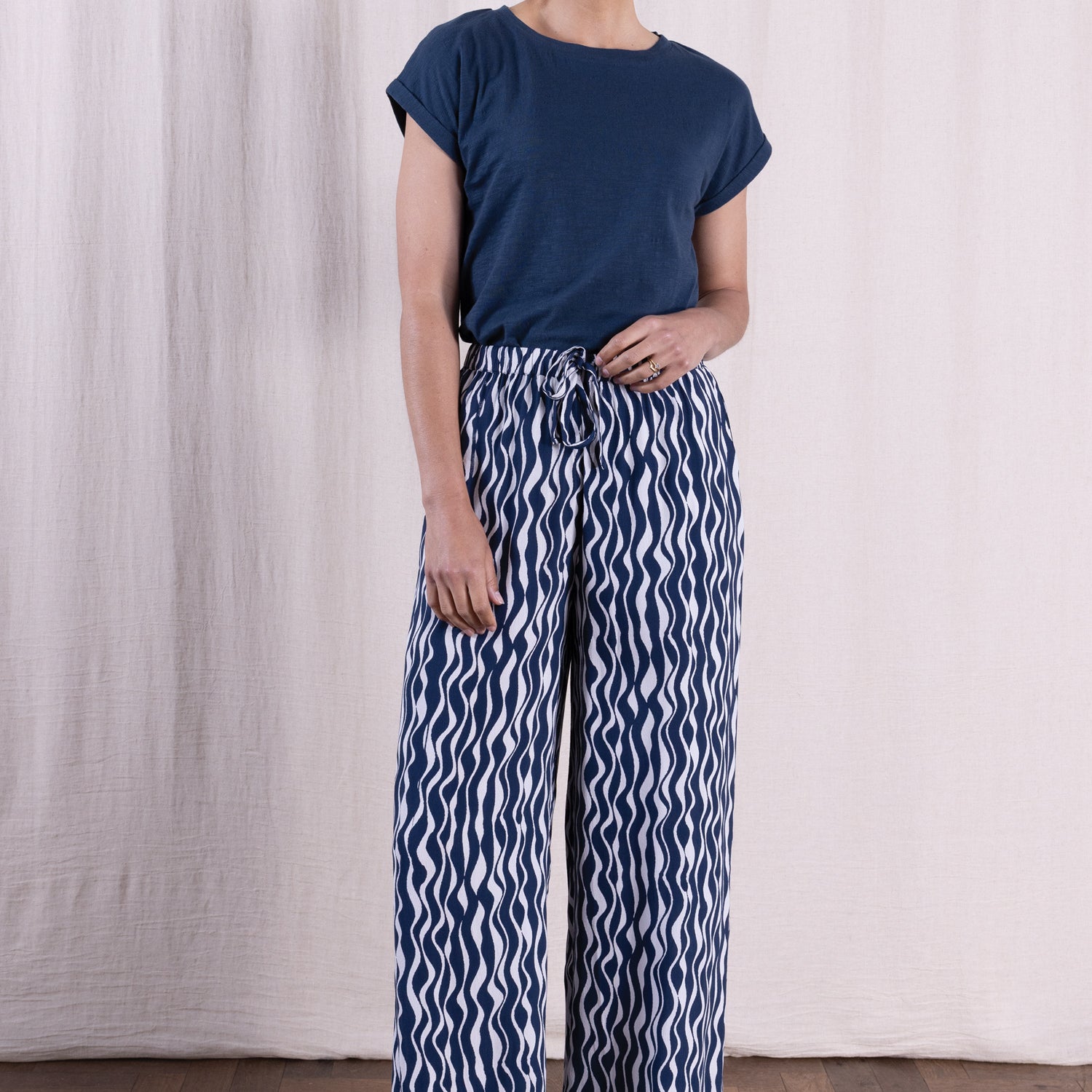 SS26 Wide Leg Trouser - Navy