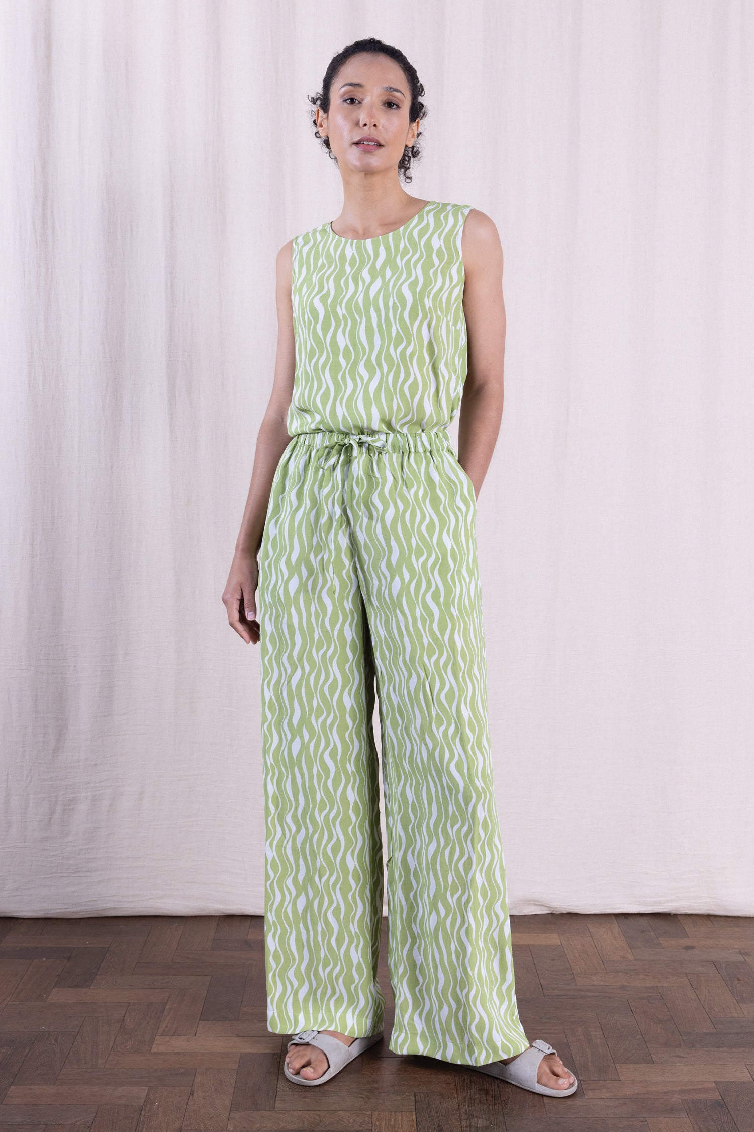 SS26 Wide Leg Trouser - Pistachio