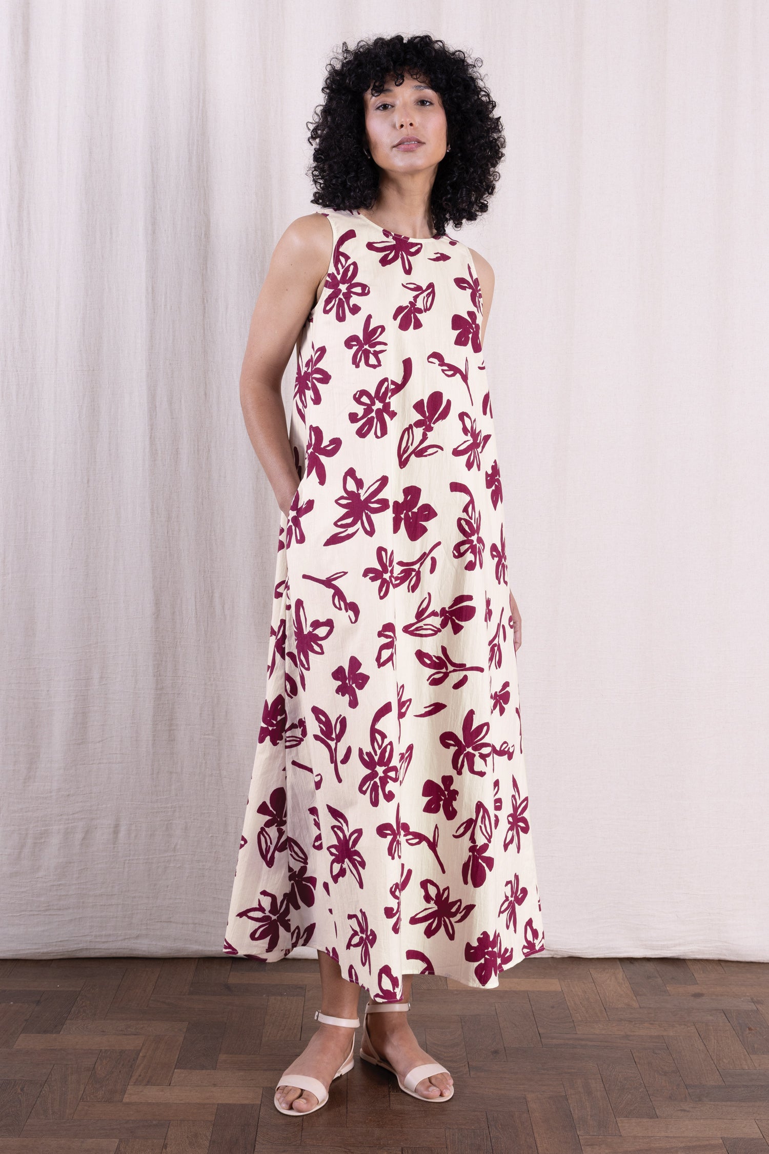 SS26 Cotton Poplin Dress - Rosewood