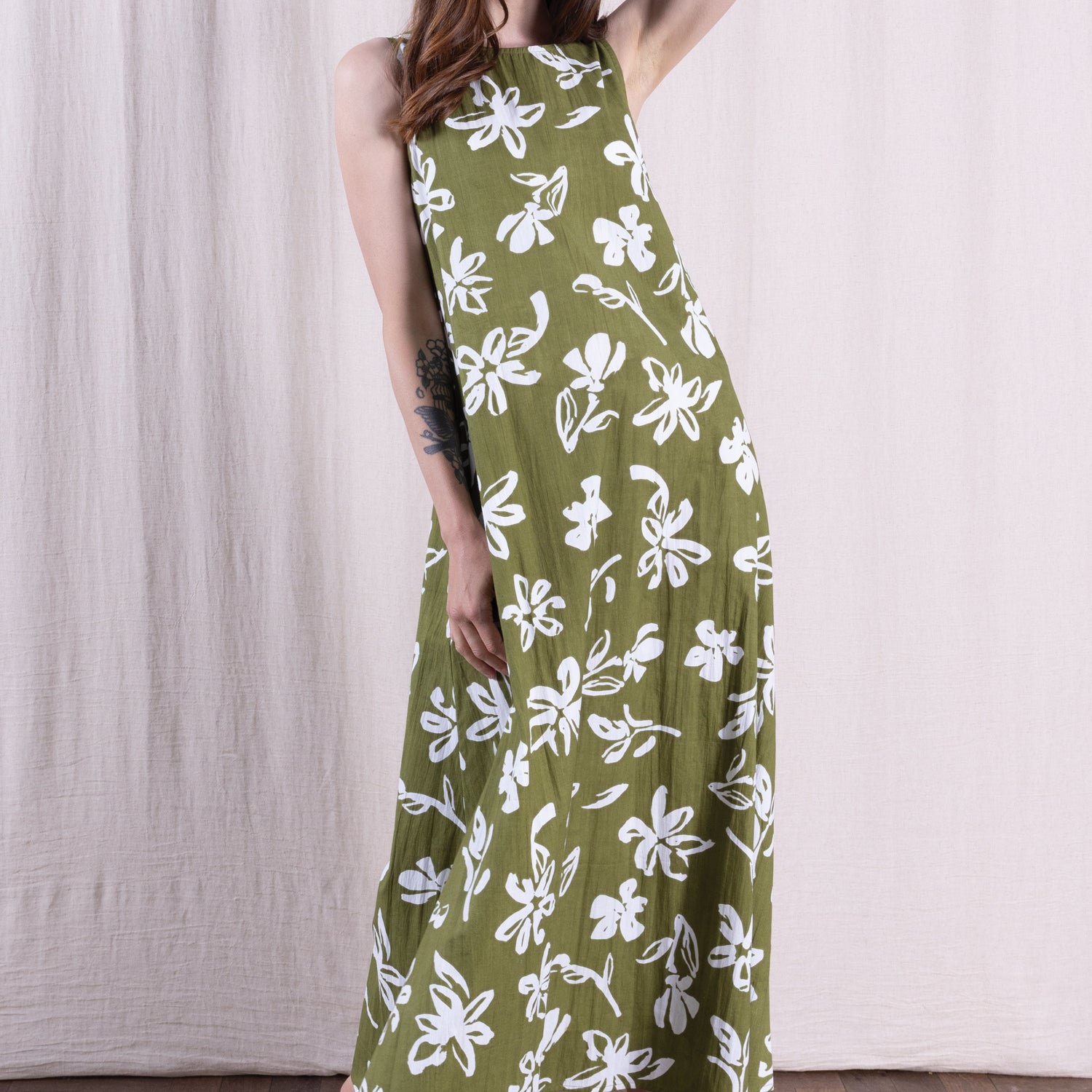 SS26 Cotton Poplin Dress - Verdant