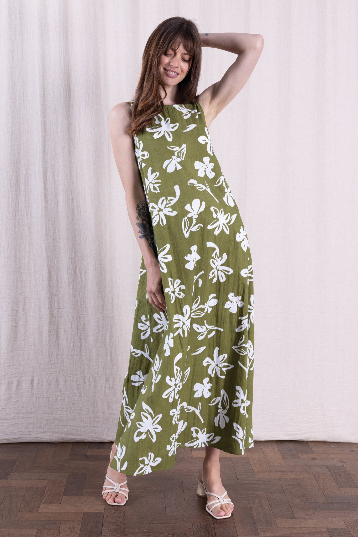 SS26 Cotton Poplin Dress - Verdant