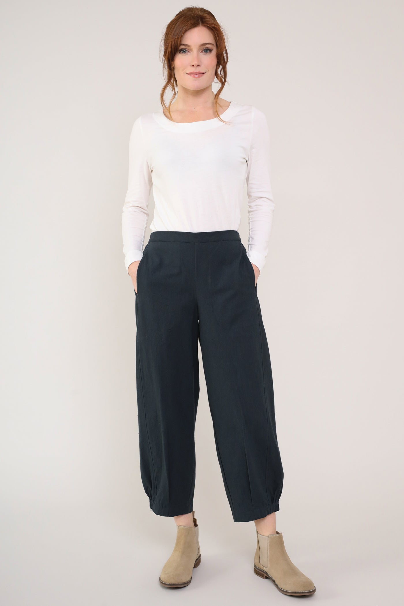 Cotton Elastic Hem Trousers