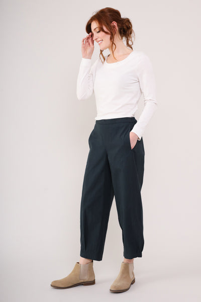 Cotton Elastic Hem Trousers