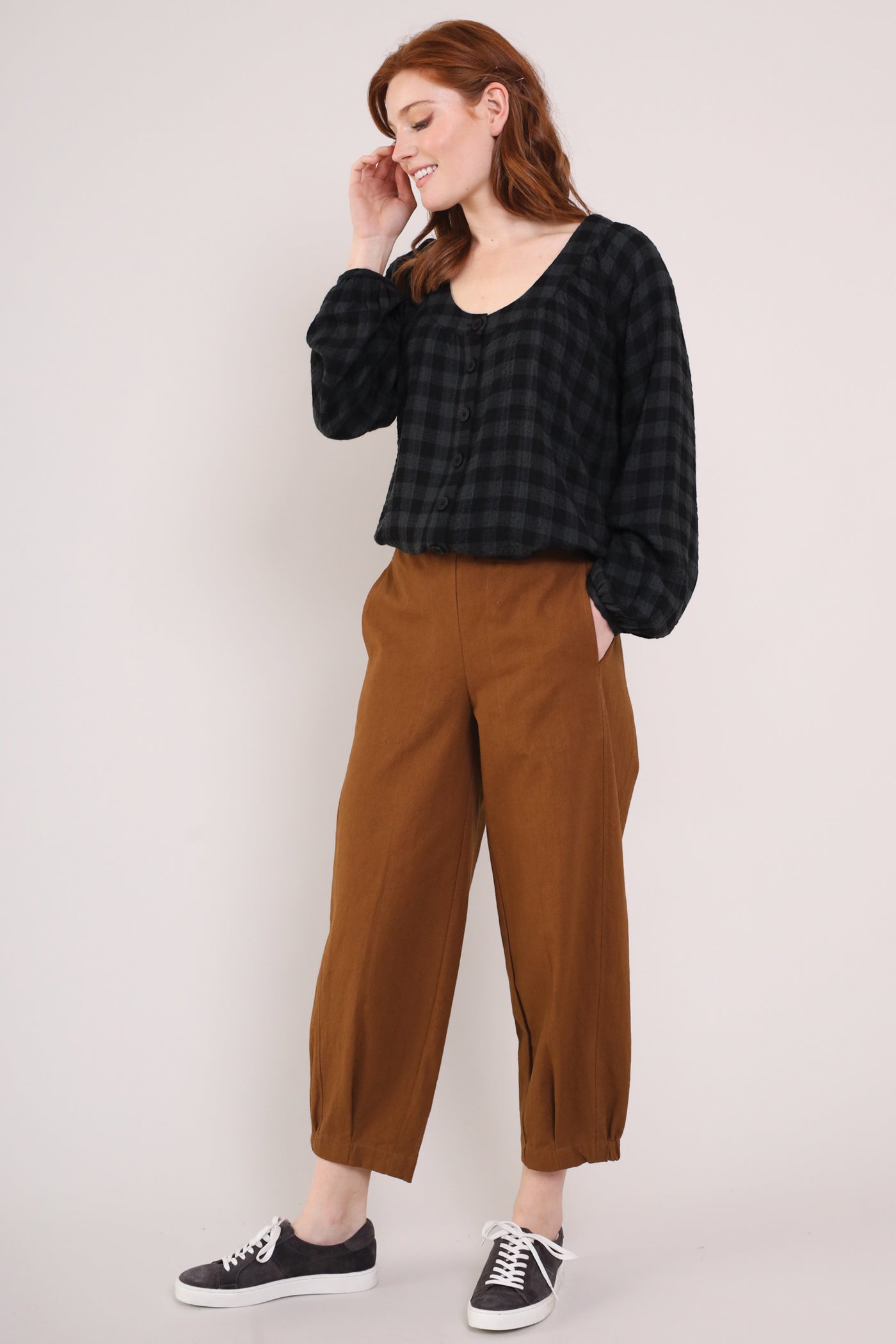 Cotton Elastic Hem Trousers