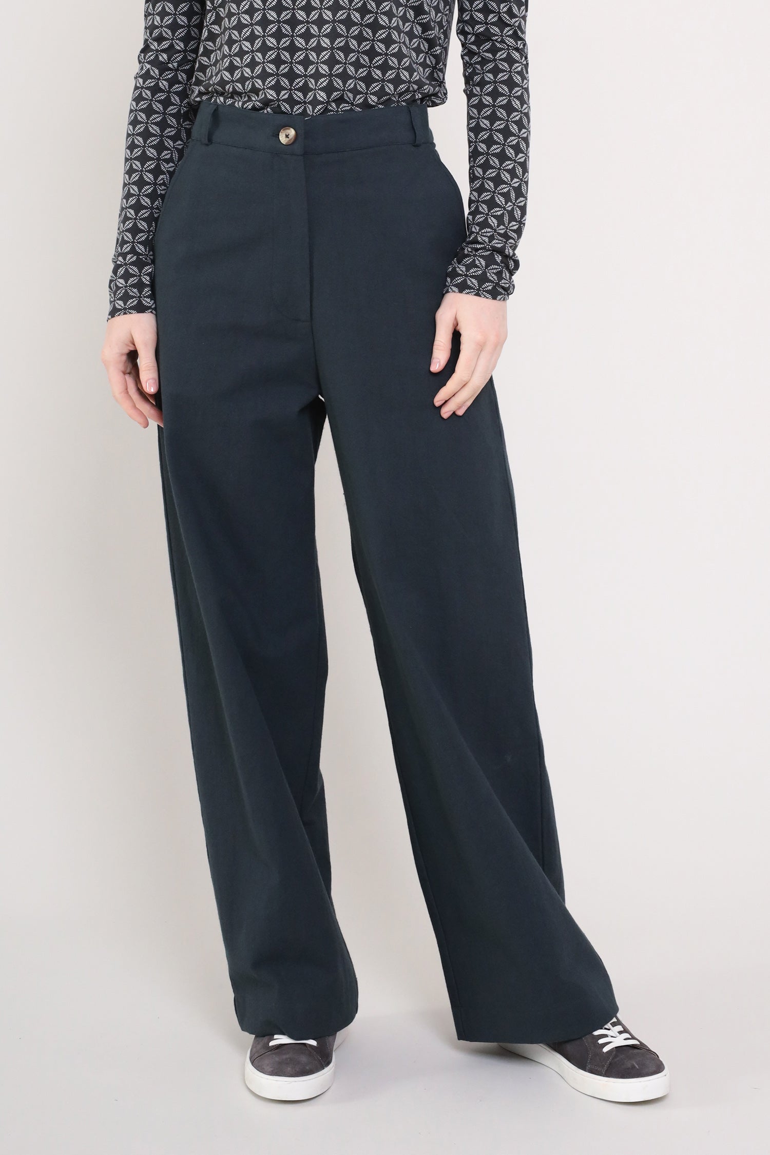 Cotton Wide Leg Trousers