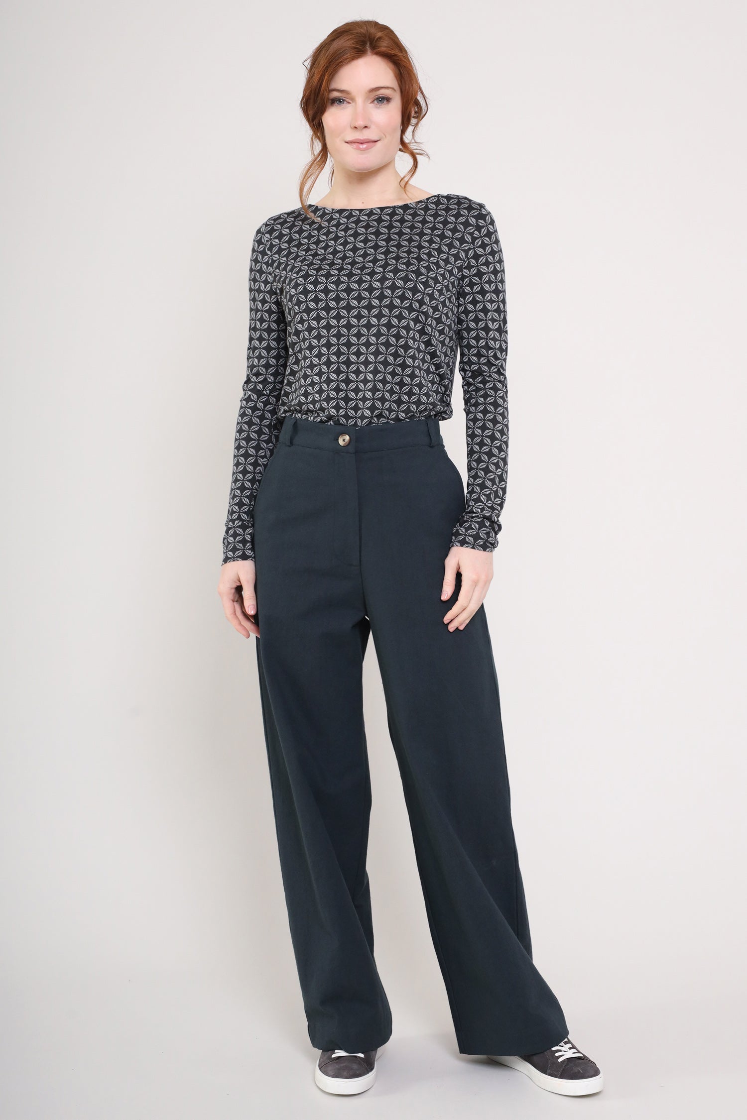 Cotton Wide Leg Trousers