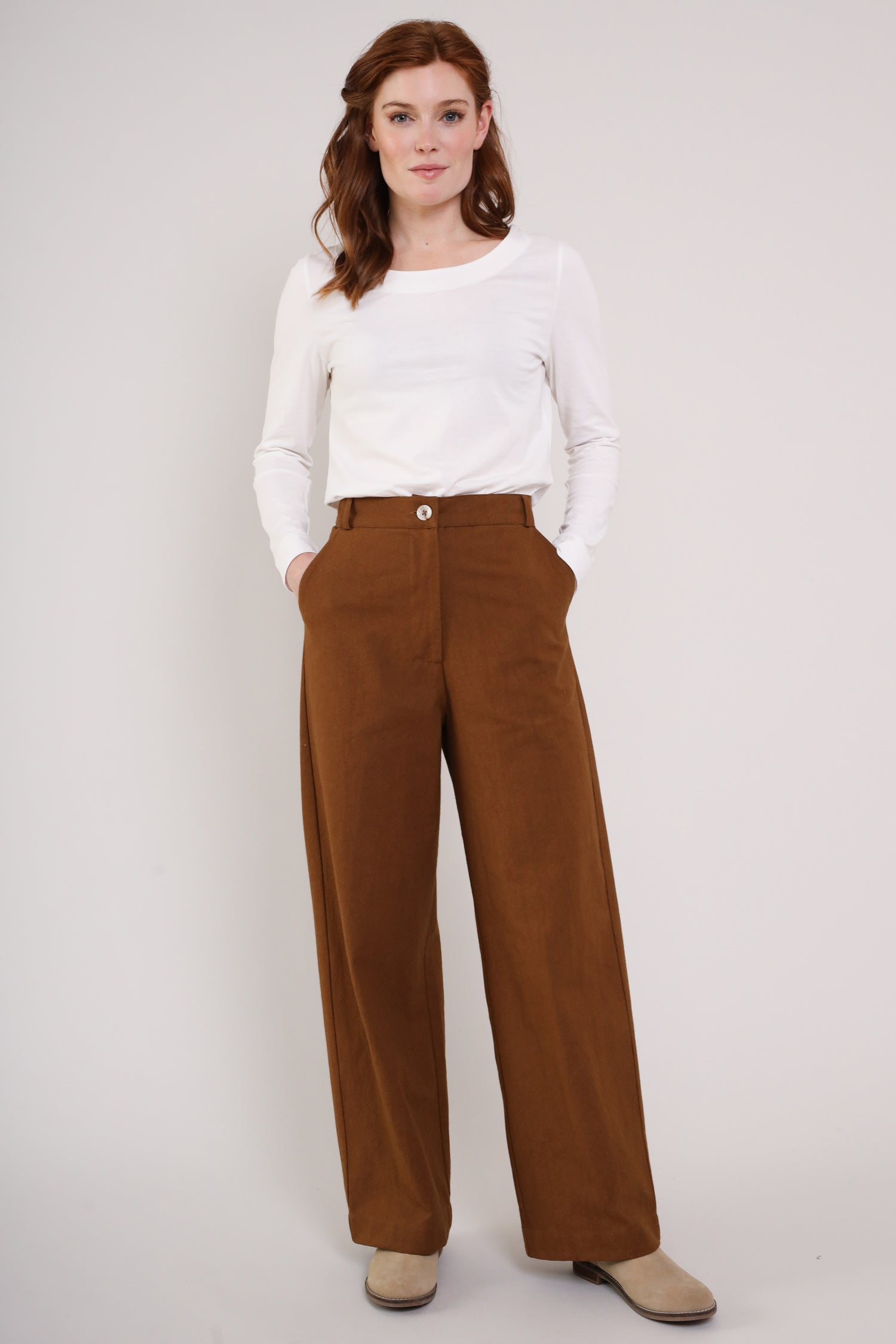 Cotton Wide Leg Trousers