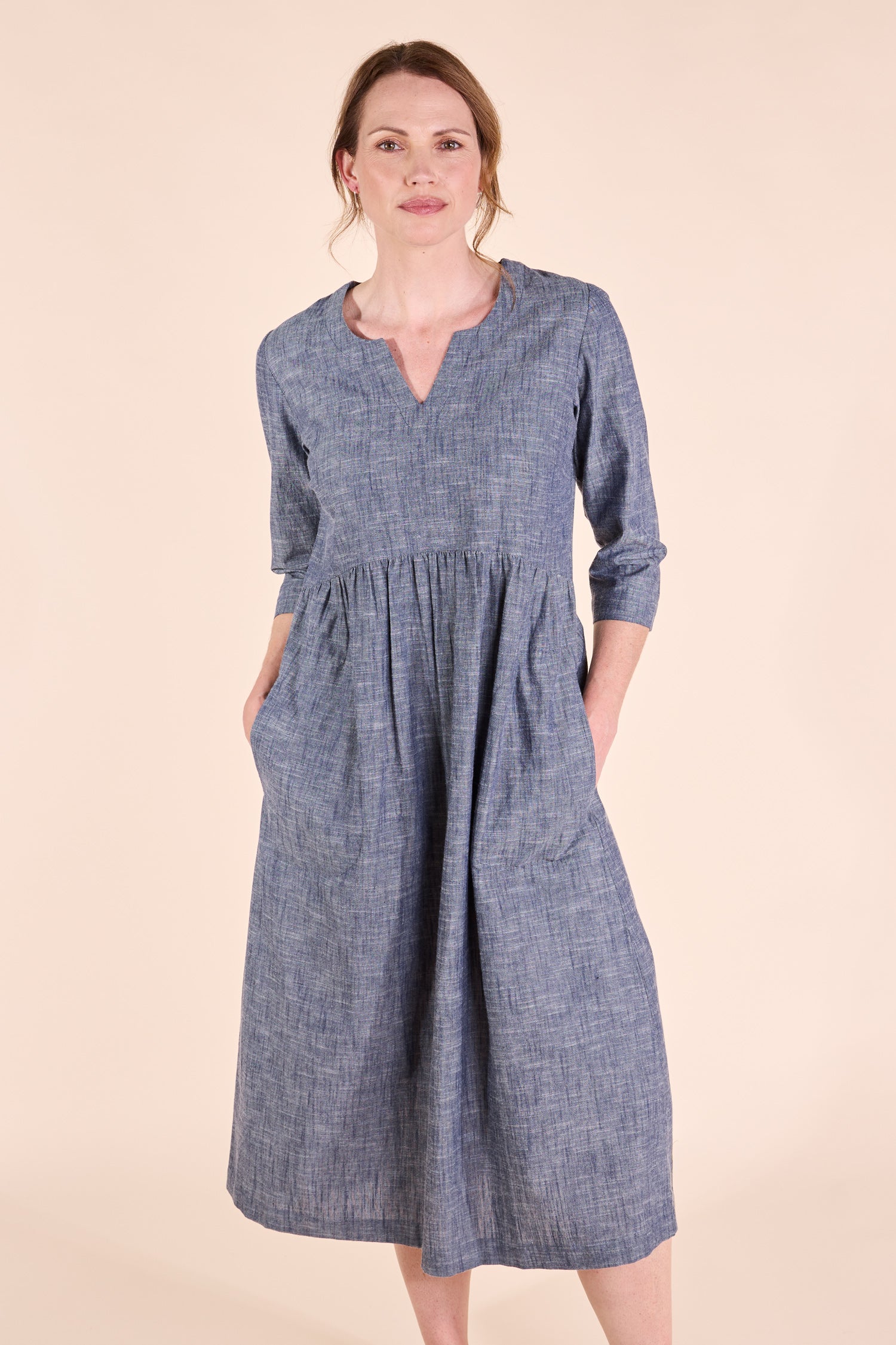 SS25 Easy Chambray Midi Dress - Denim