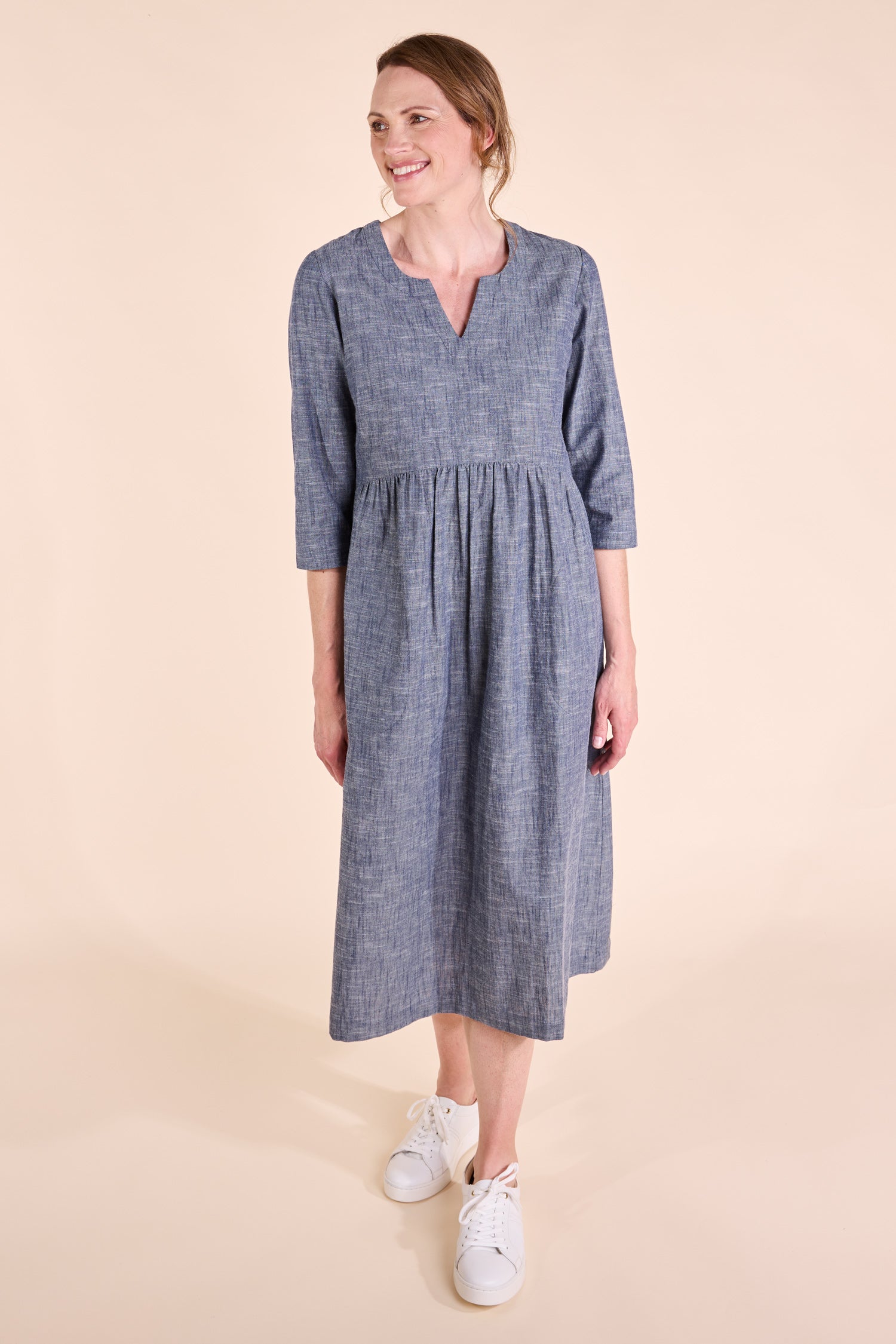 SS25 Easy Chambray Midi Dress - Denim