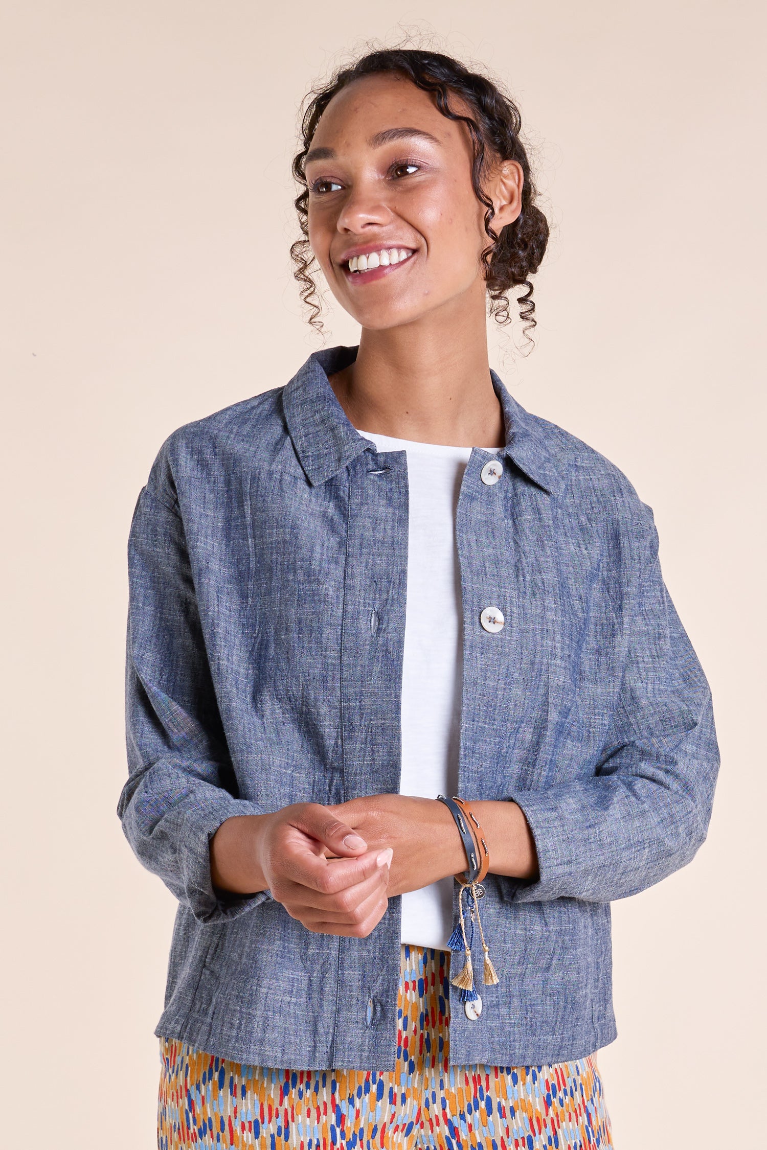 SS25 Cotton Chambray Jacket - Denim