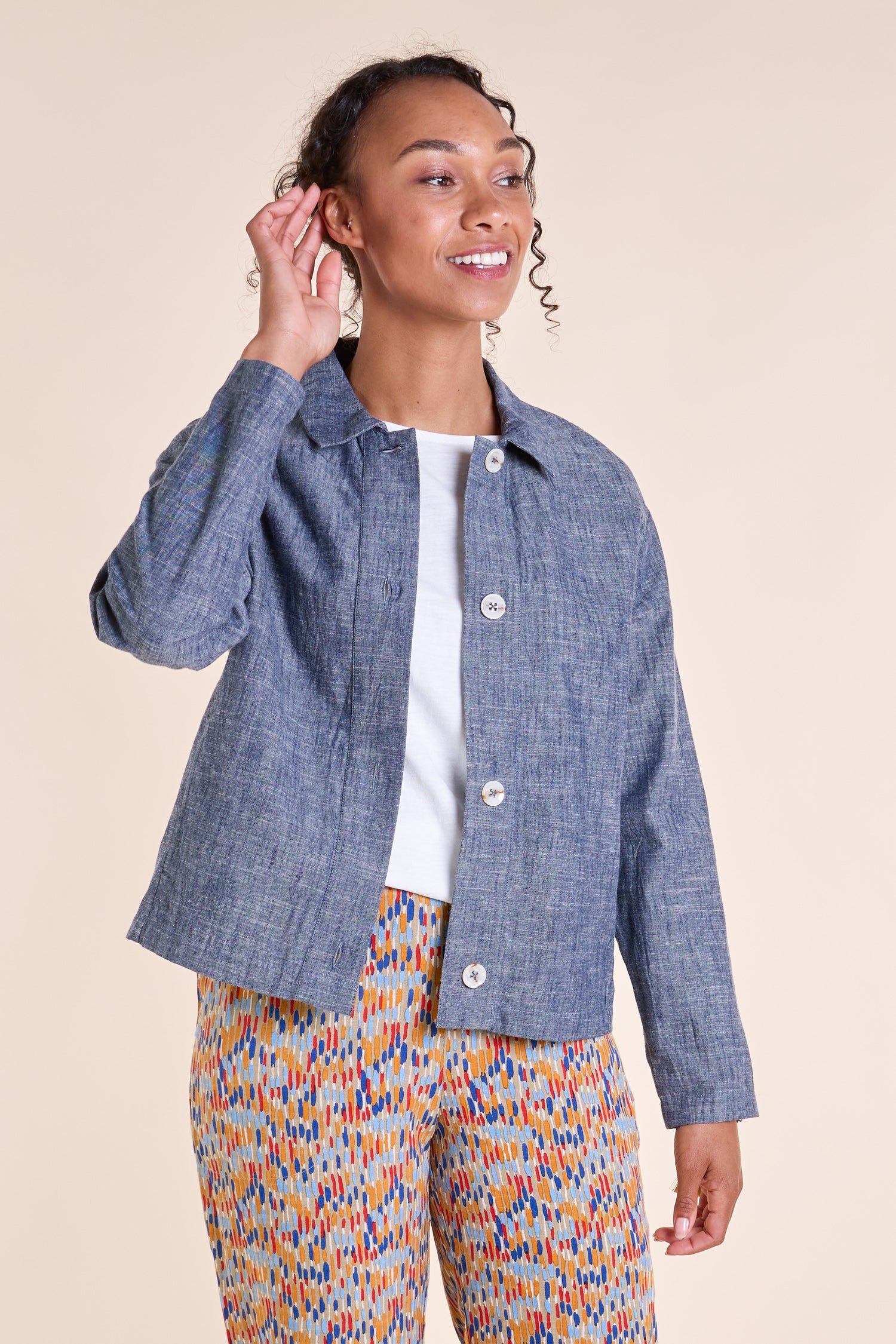 SS25 Cotton Chambray Jacket - Denim