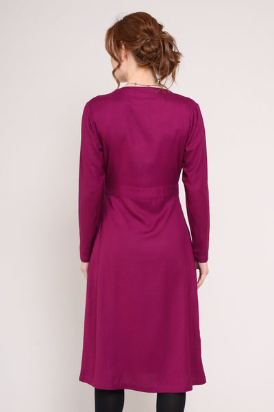 Viscose Tie Wrap Dress - Back Side
