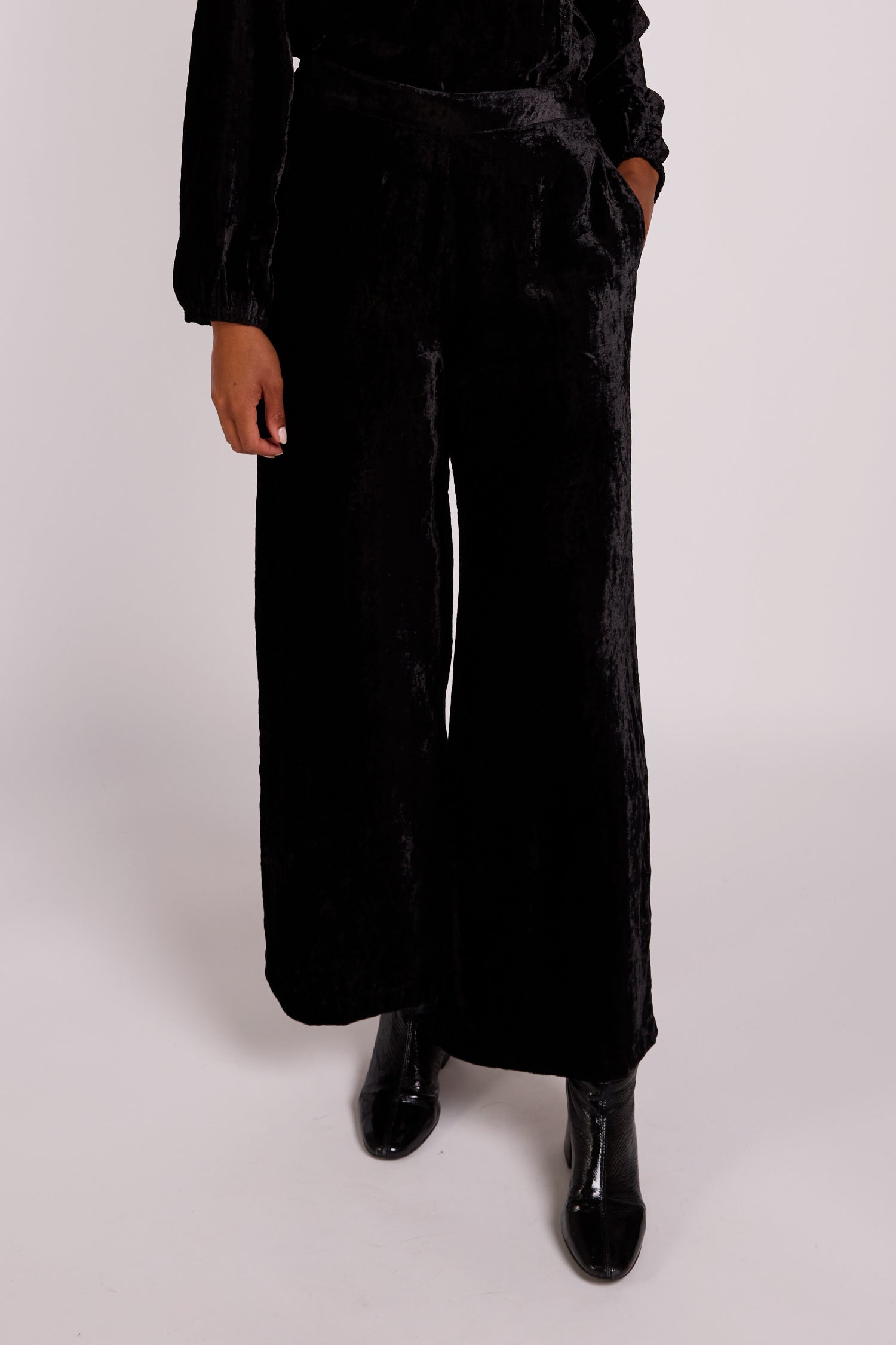 Velvet Wide Leg Trouser