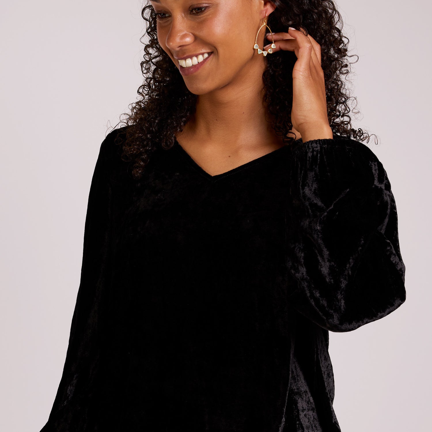 Velvet V Neck Top