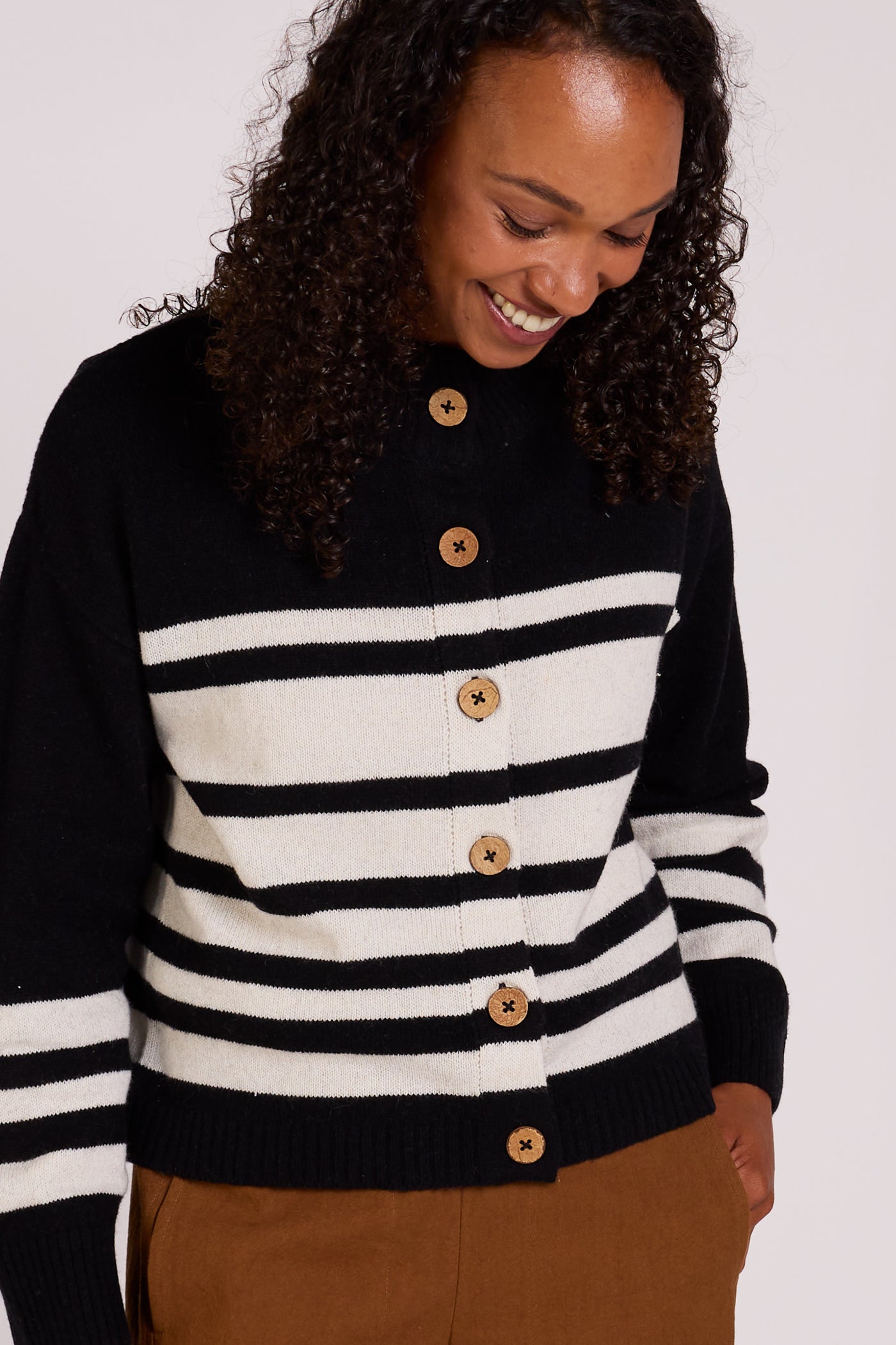 Recycled Striped  Cardi