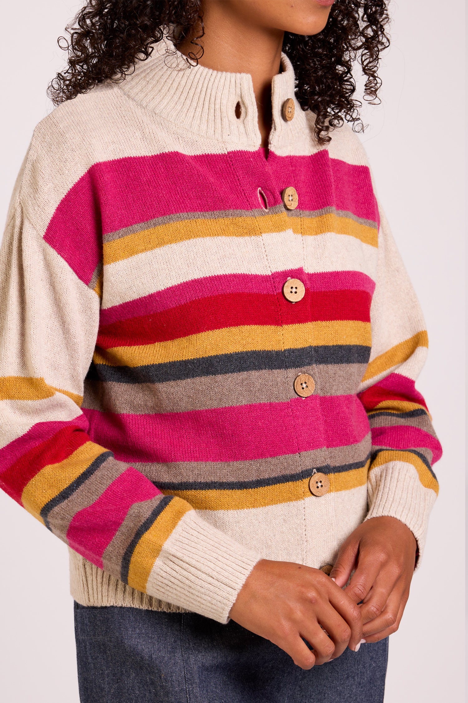 Recycled Striped  Cardi