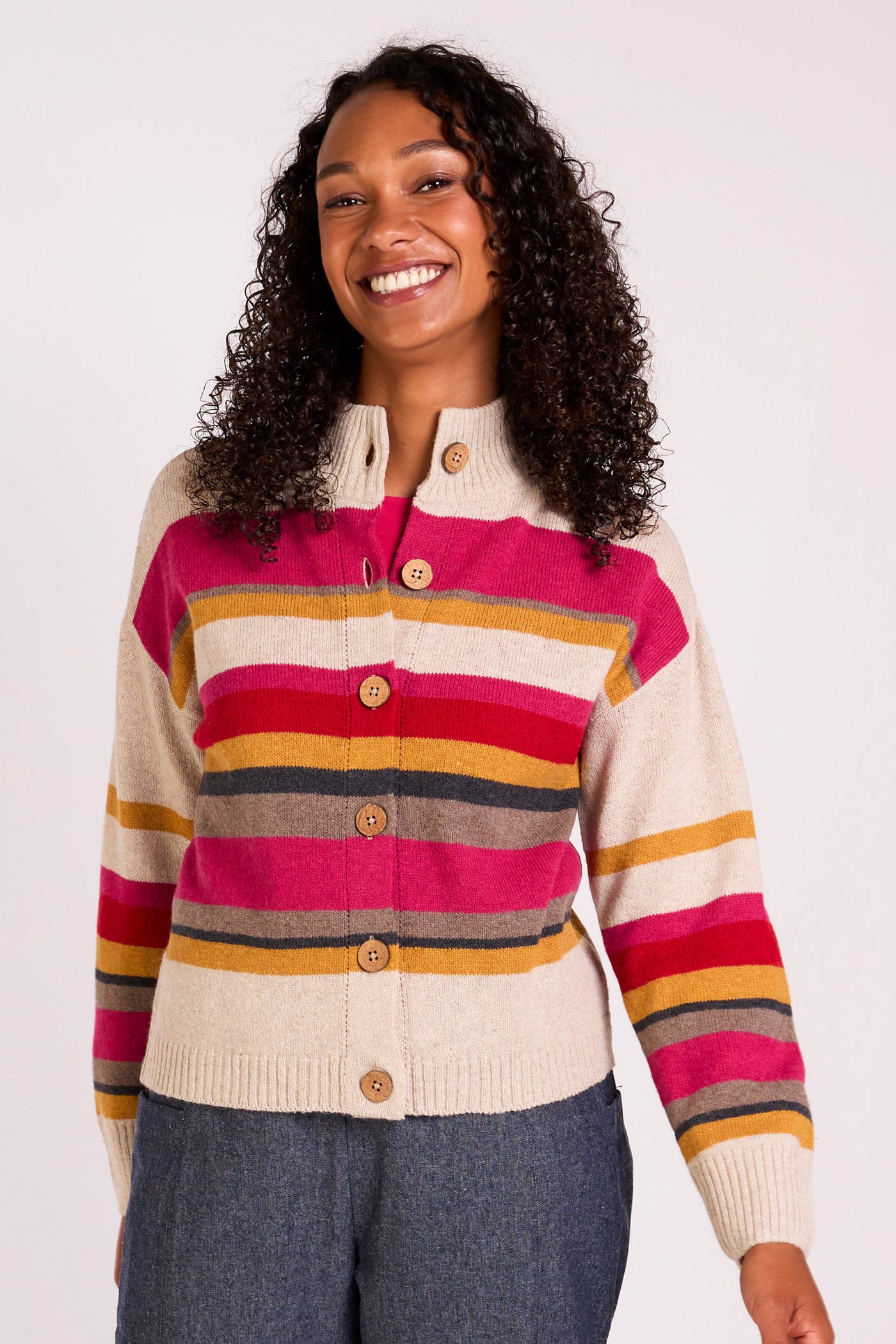 Recycled Striped  Cardi