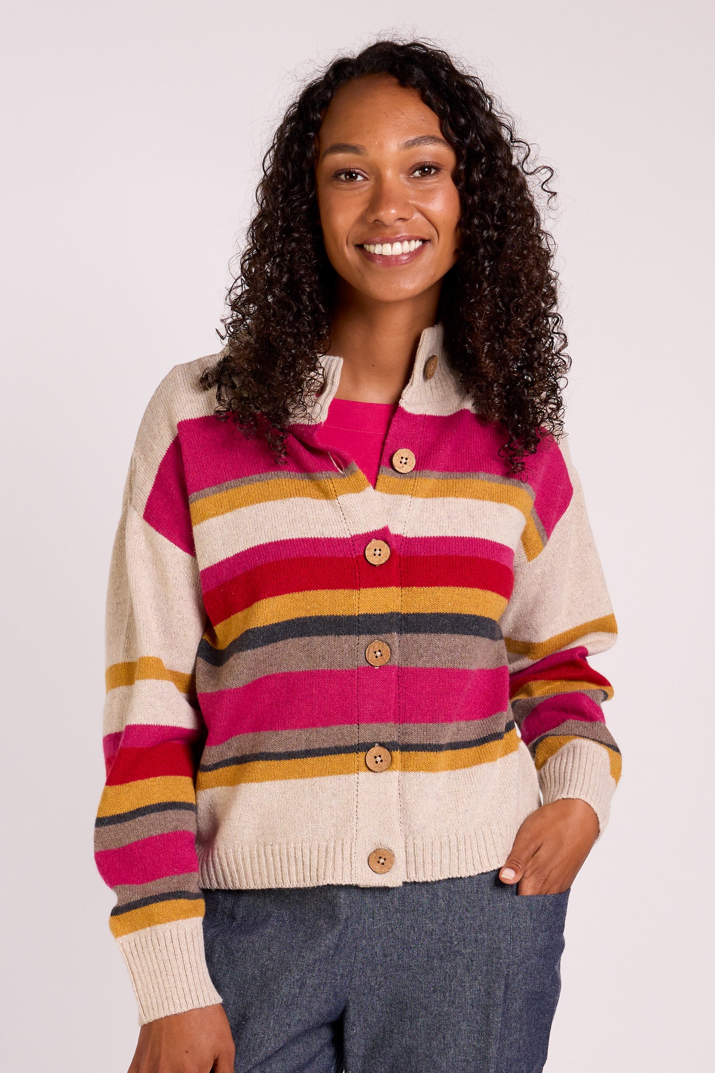 Recycled Striped  Cardi