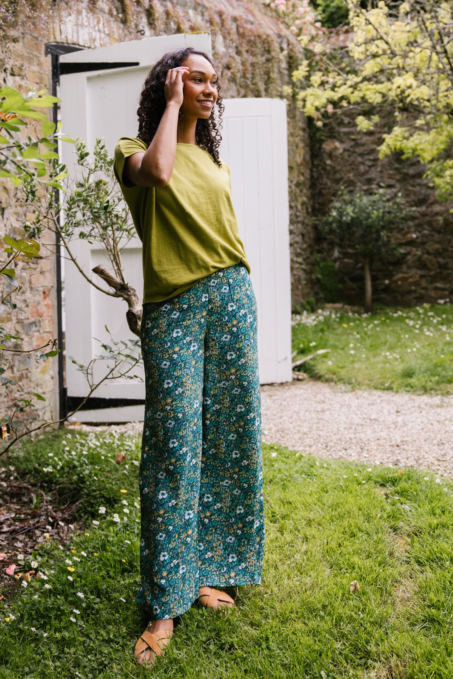 SS25 Wide Leg Trouser - Green