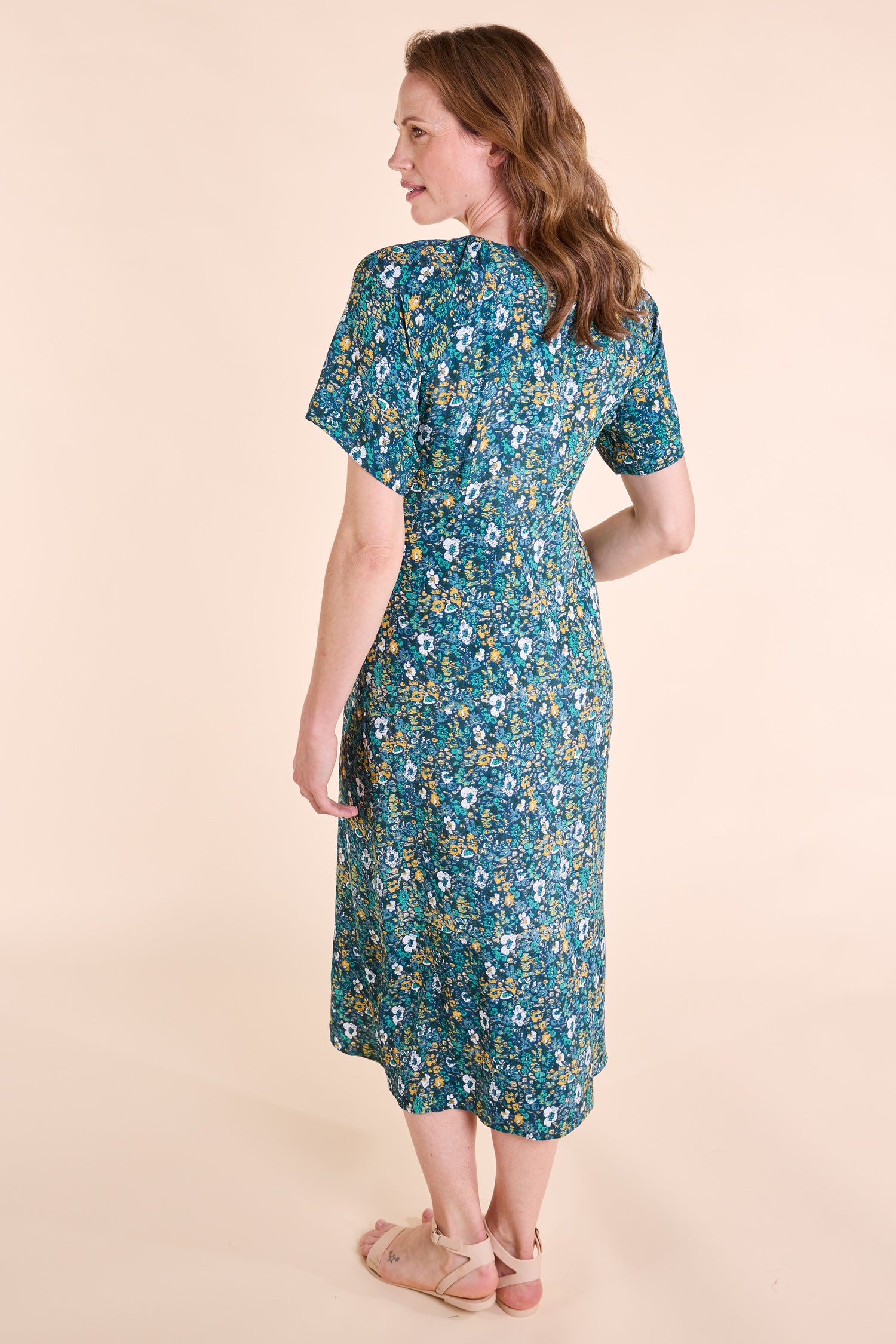 SS25 Sweetheart Neck Midi Dress - Green