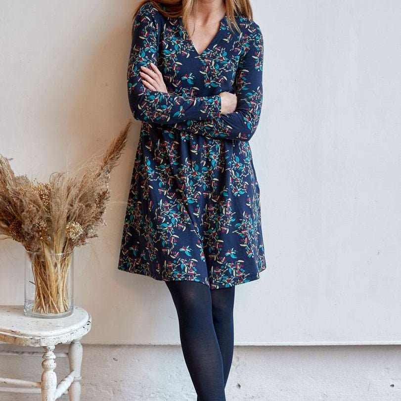 HR3103  Gathered Detail Tunic Dress