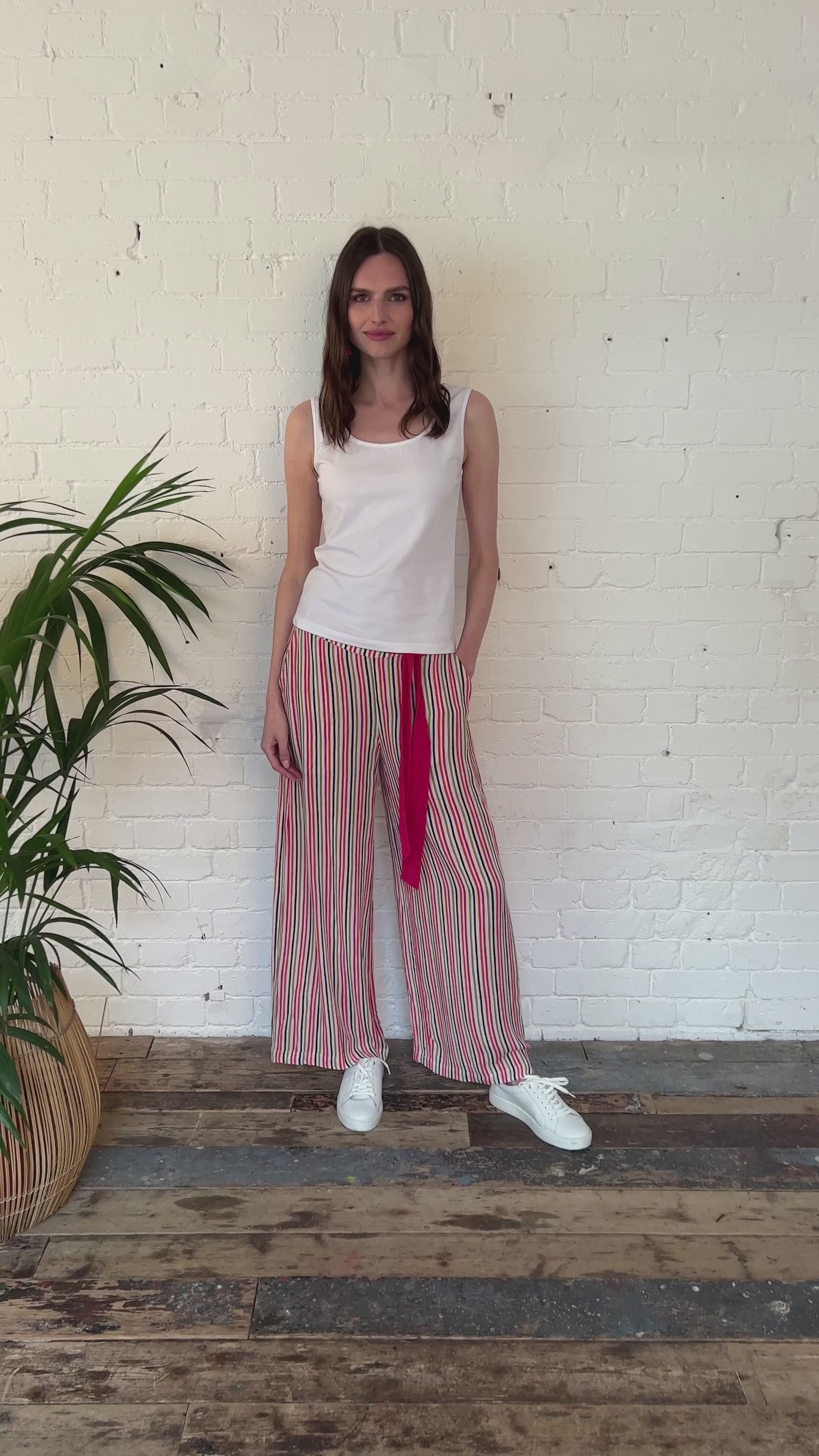 Viscose Striped Trousers