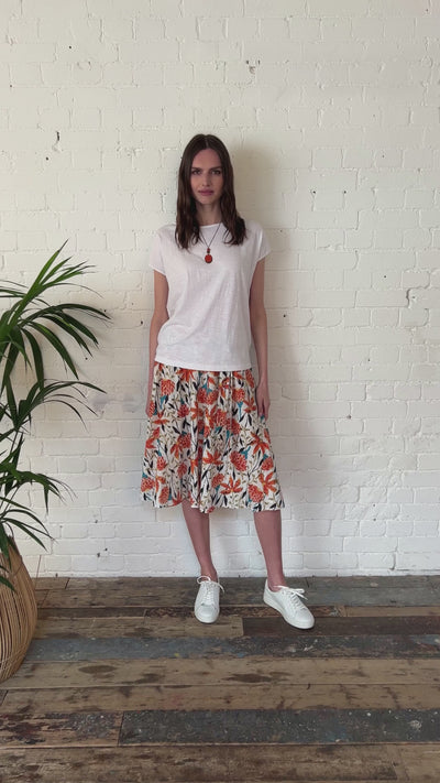Trebah Cotton Floral Skirt