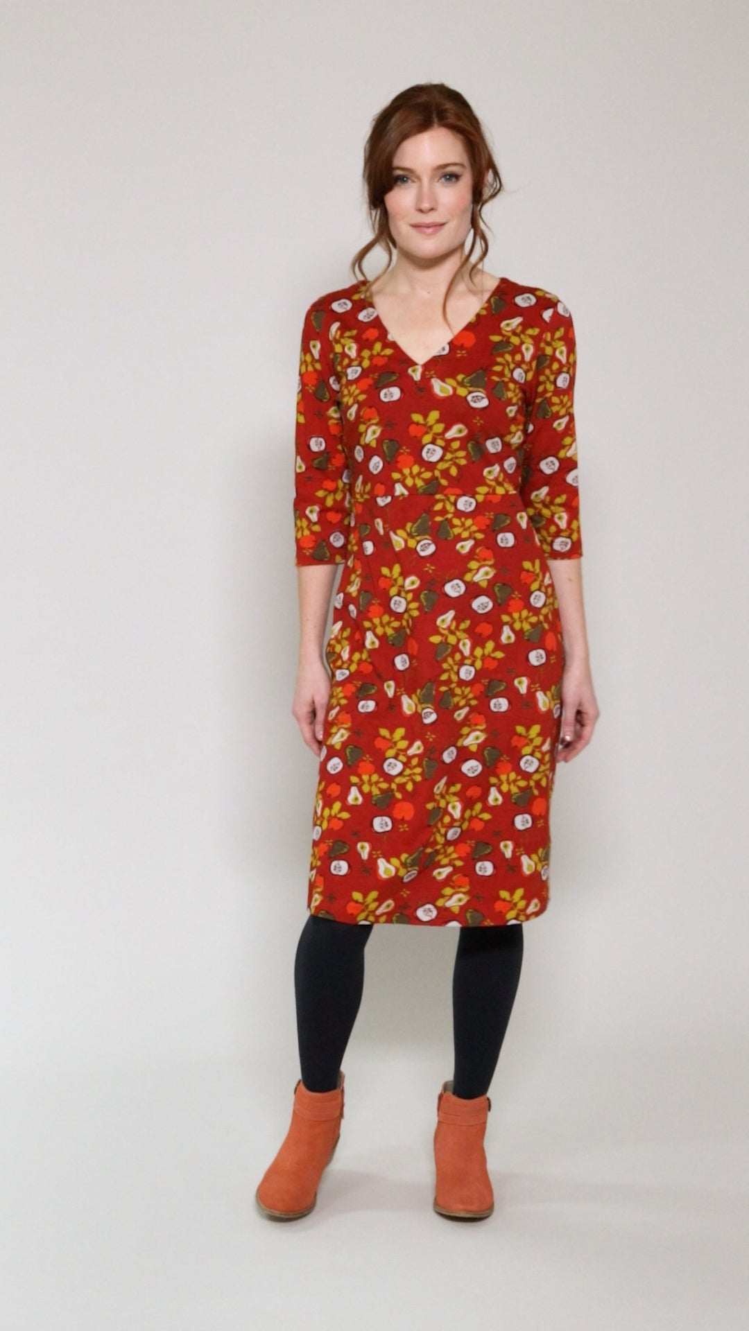 Cotton Jersey V Neck dress