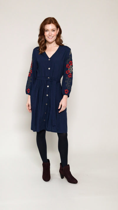 Embroidered Viscose Dress