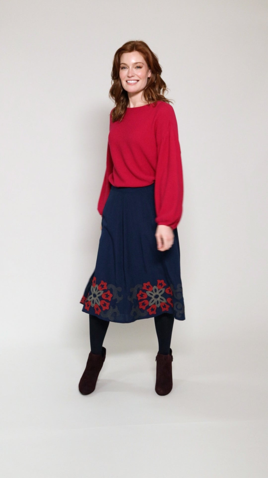 Embroidered Viscose Skirt