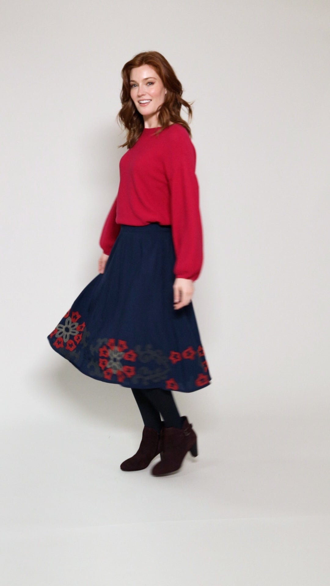 Embroidered Viscose Skirt