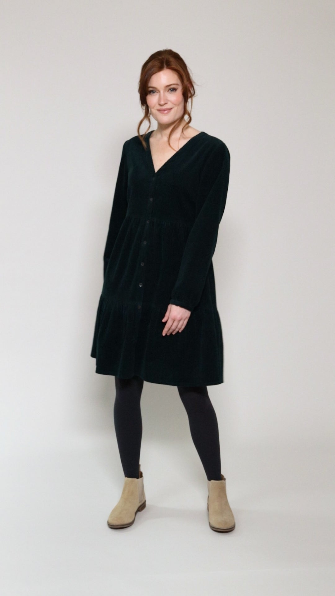 Cotton Chunky Cord Tiered Tunic Dress