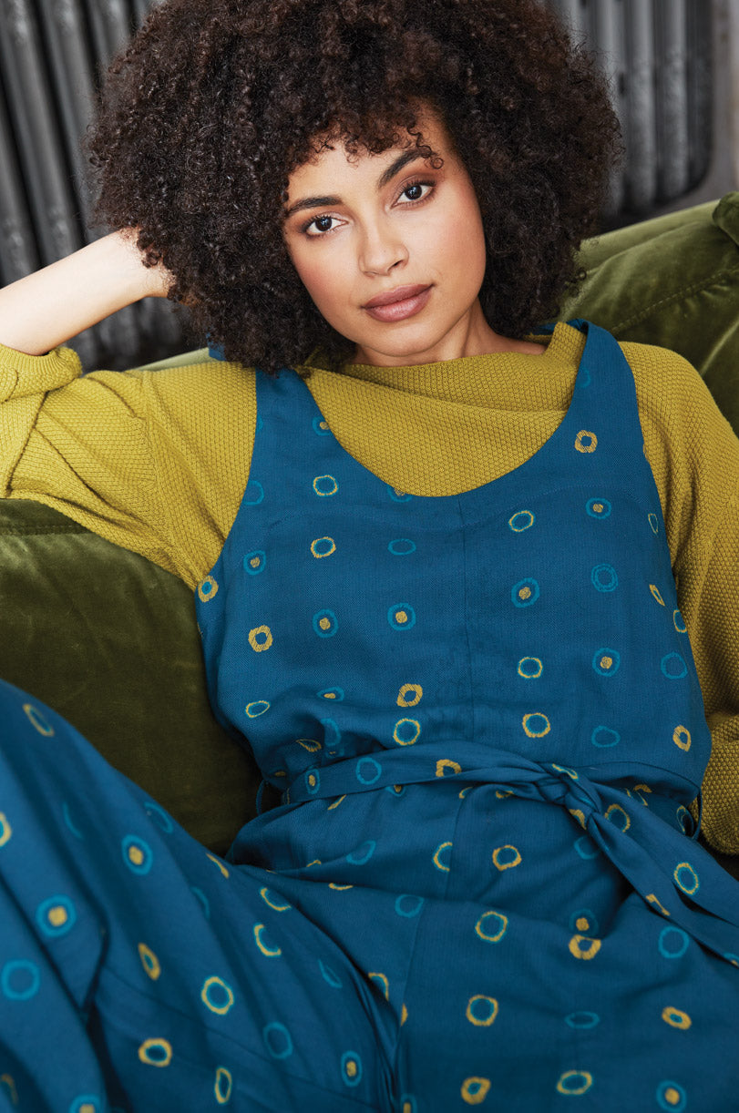 Tencel Spot Print Jumpsuit - Plume