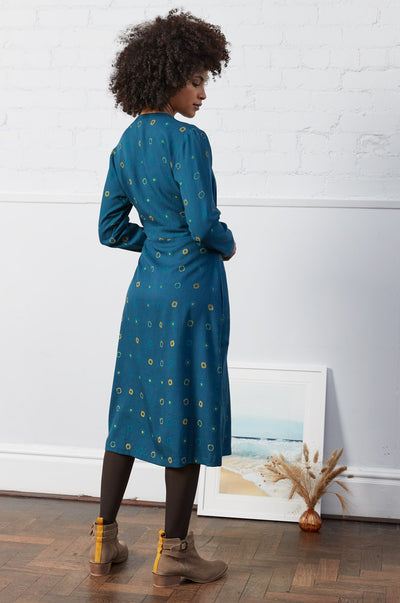 Spot Print Wrap Dress - Plume