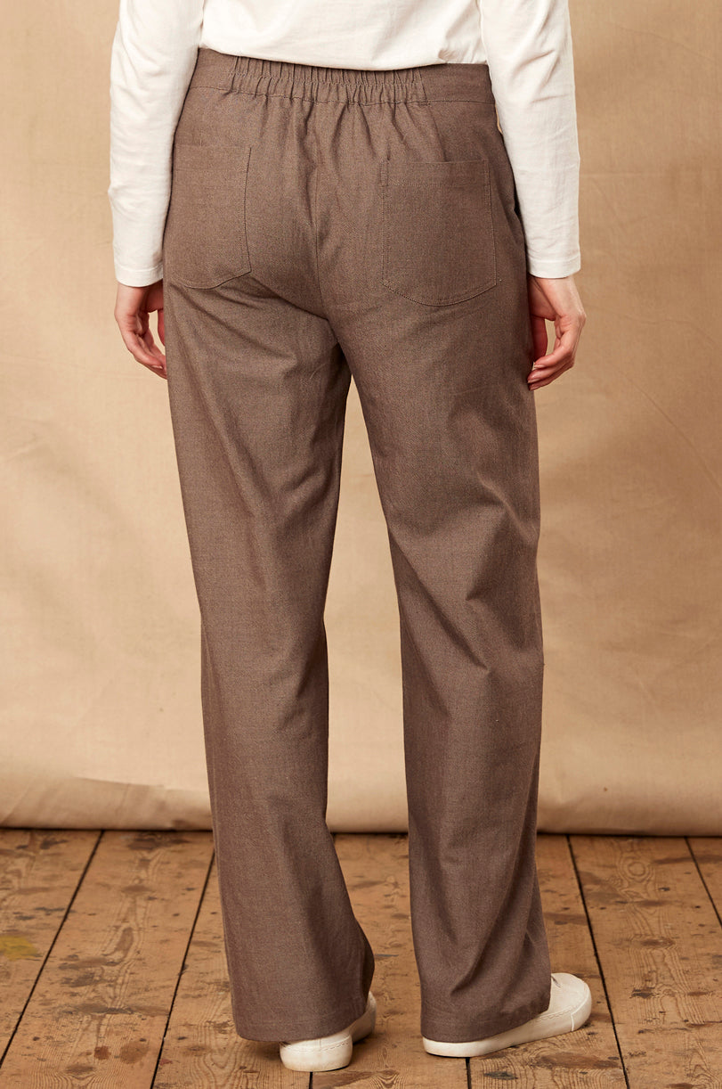 Straight Leg Chambray Trouser