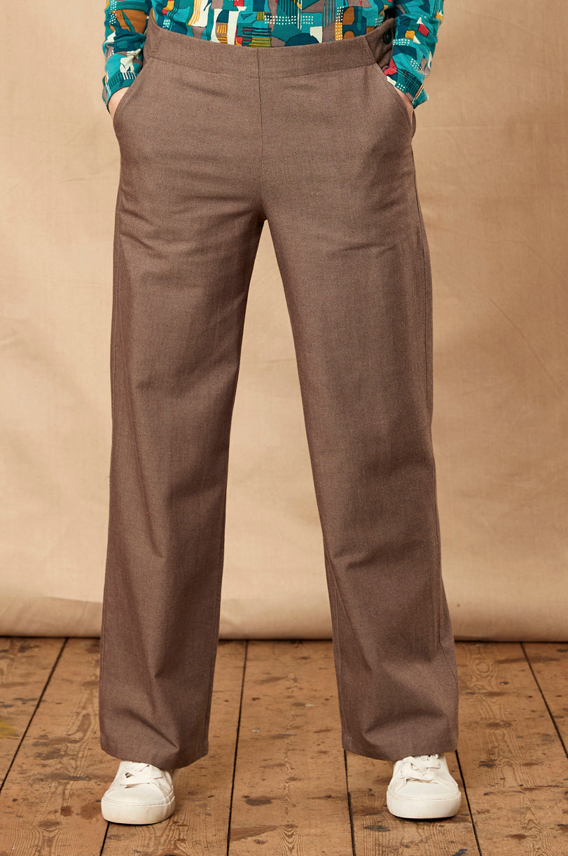 Straight Leg Chambray Trouser