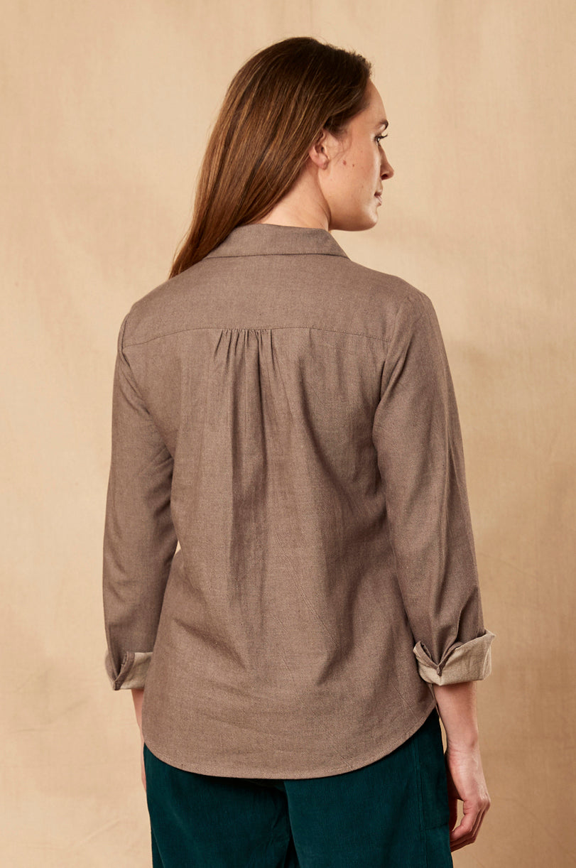 Cotton Embroidered Button Through Shirt