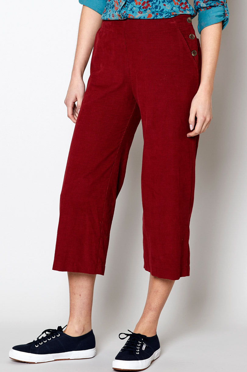 Cotton Cropped Needlecord Trouser