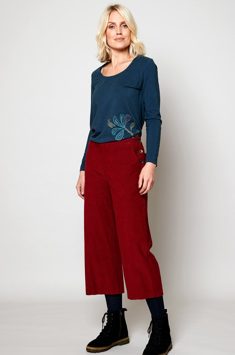 Cotton Cropped Needlecord Trouser