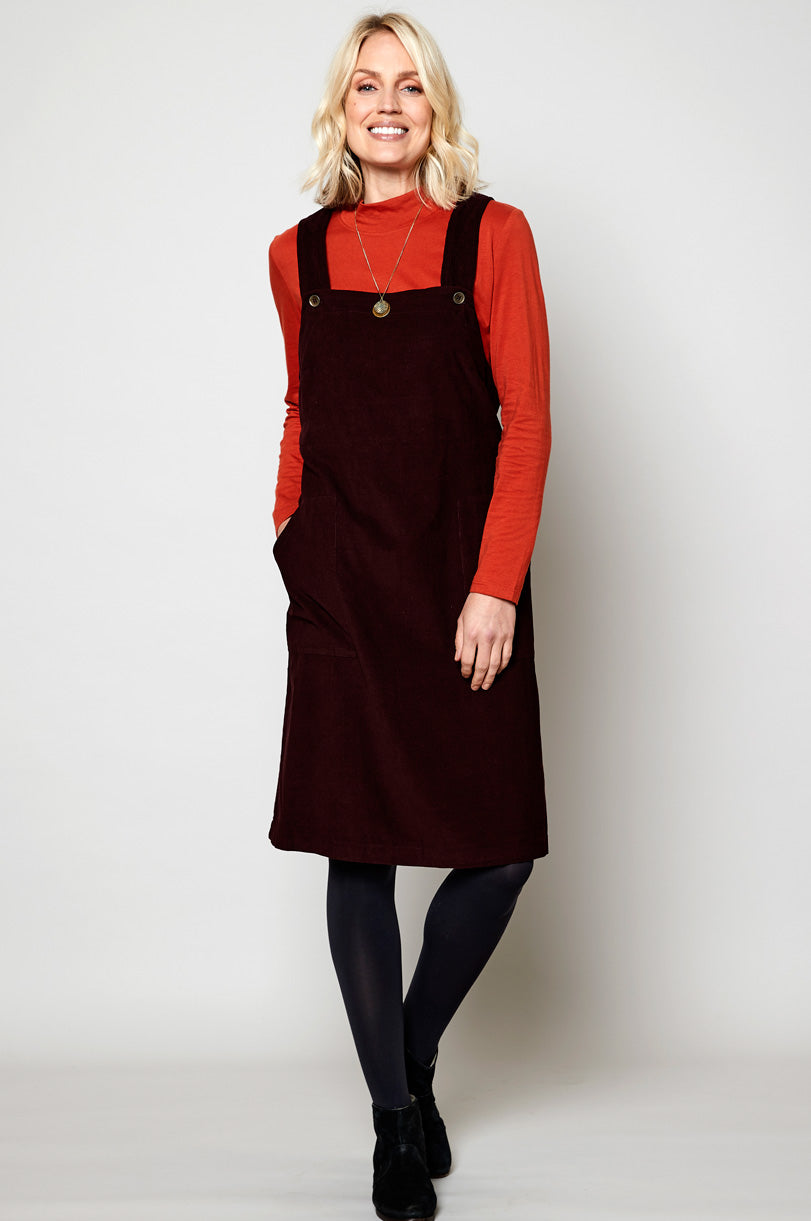 Cotton Needlecord Dungarees Dress