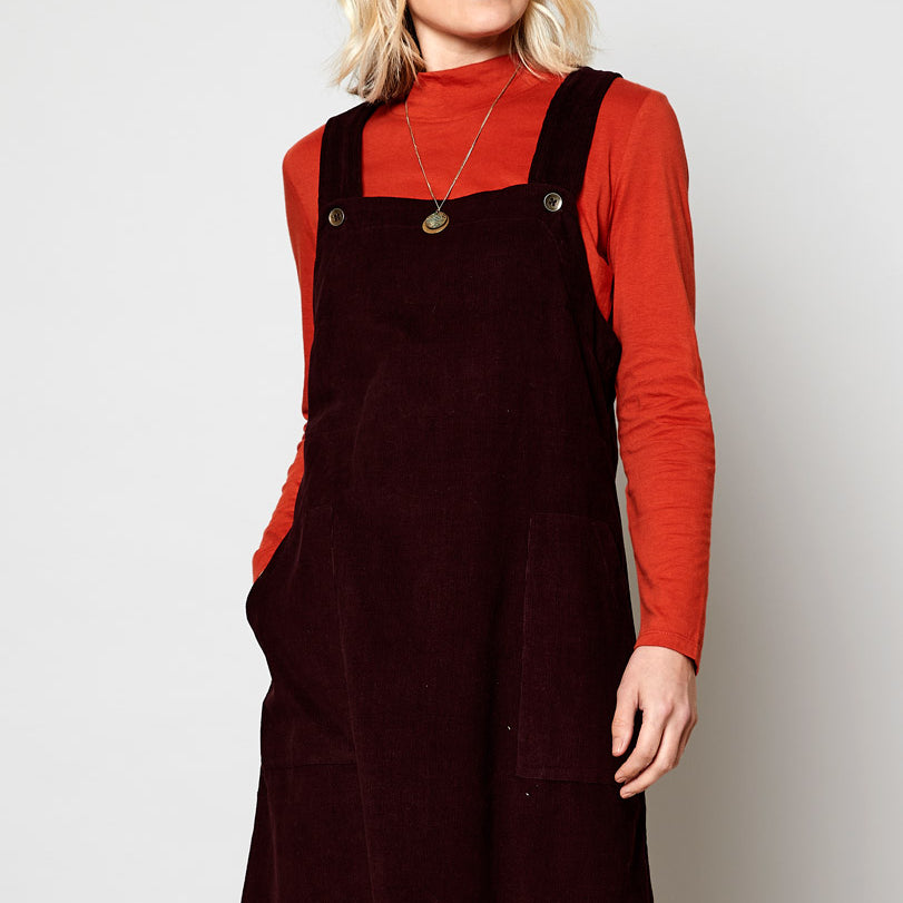 Cotton Needlecord Dungarees Dress